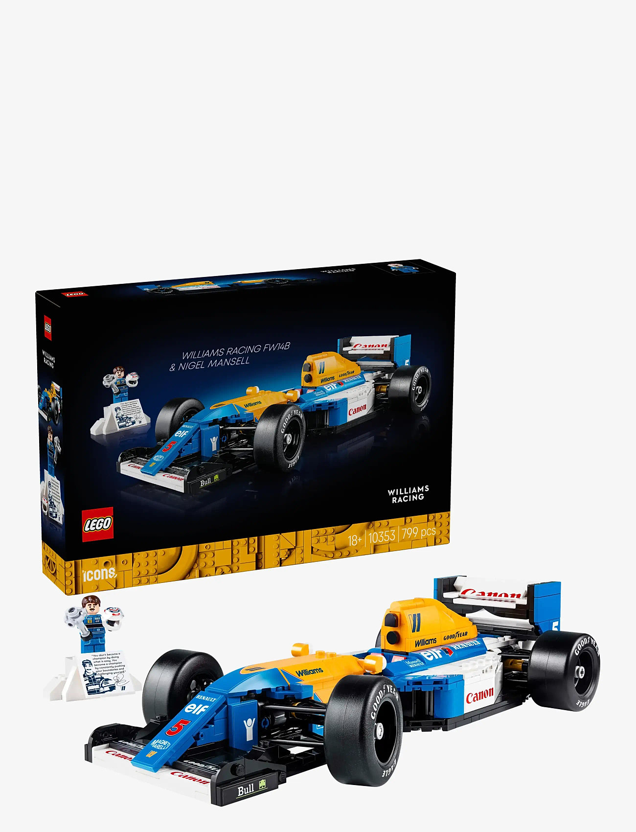 LEGO - Icons Williams Racing FW14B & Nigel Mansell Home Office Desk Decor 10353 - lego adults welcome - multi - 0