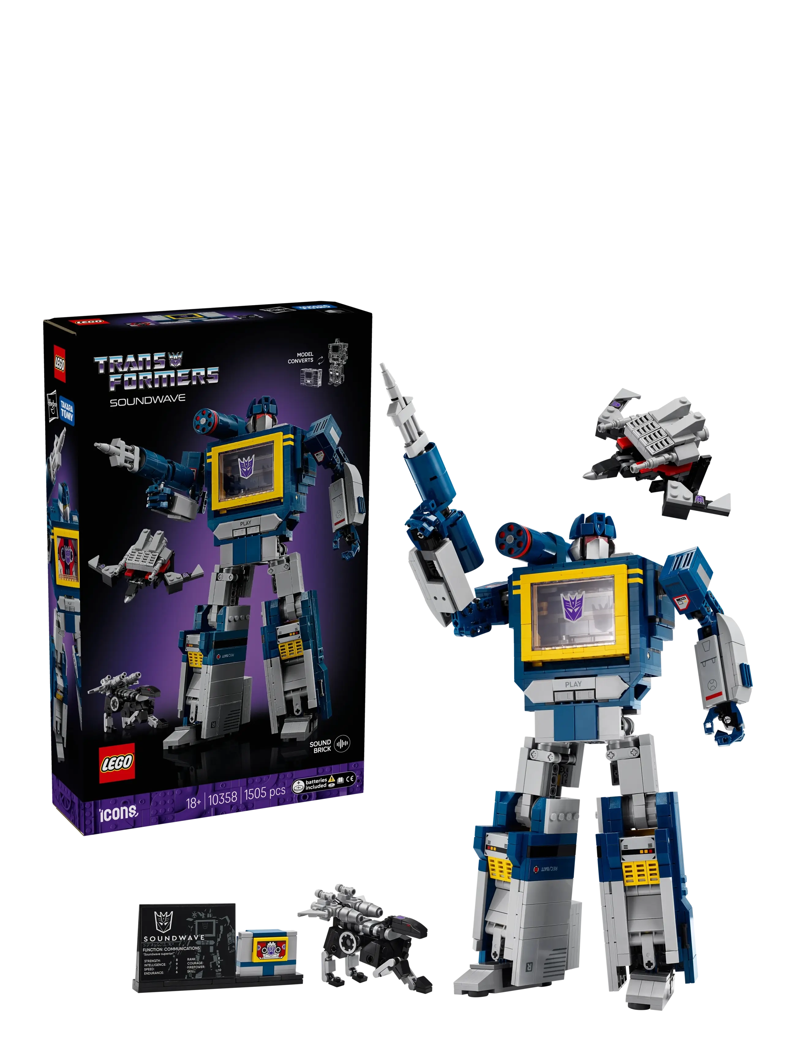 LEGO Icons Transformers: Soundwave Model Kit Building Set 10358 Patterned - One Size - Kinder
