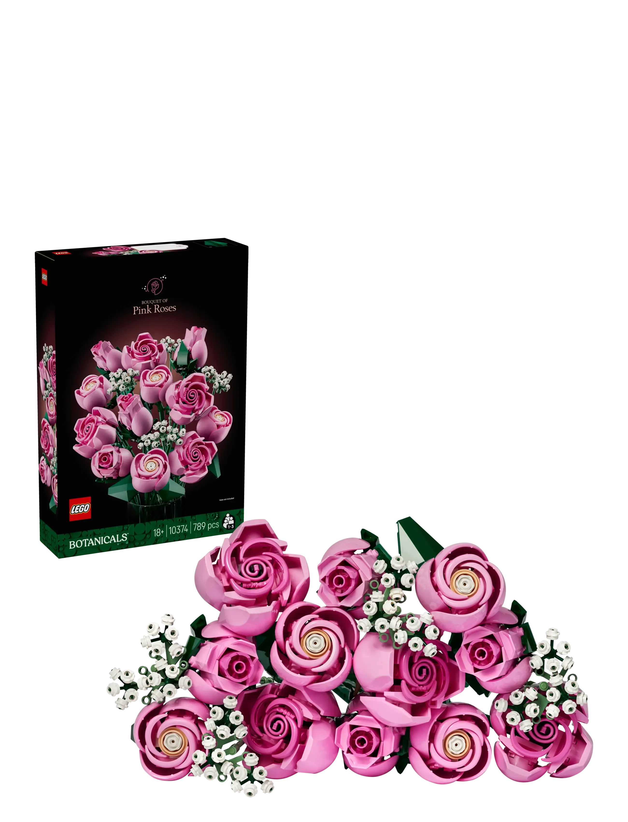 LEGO Buket Af Pink Roser 10374, One Size, Lego Spielzeug, Rosa - Botanical Collection, Homeware