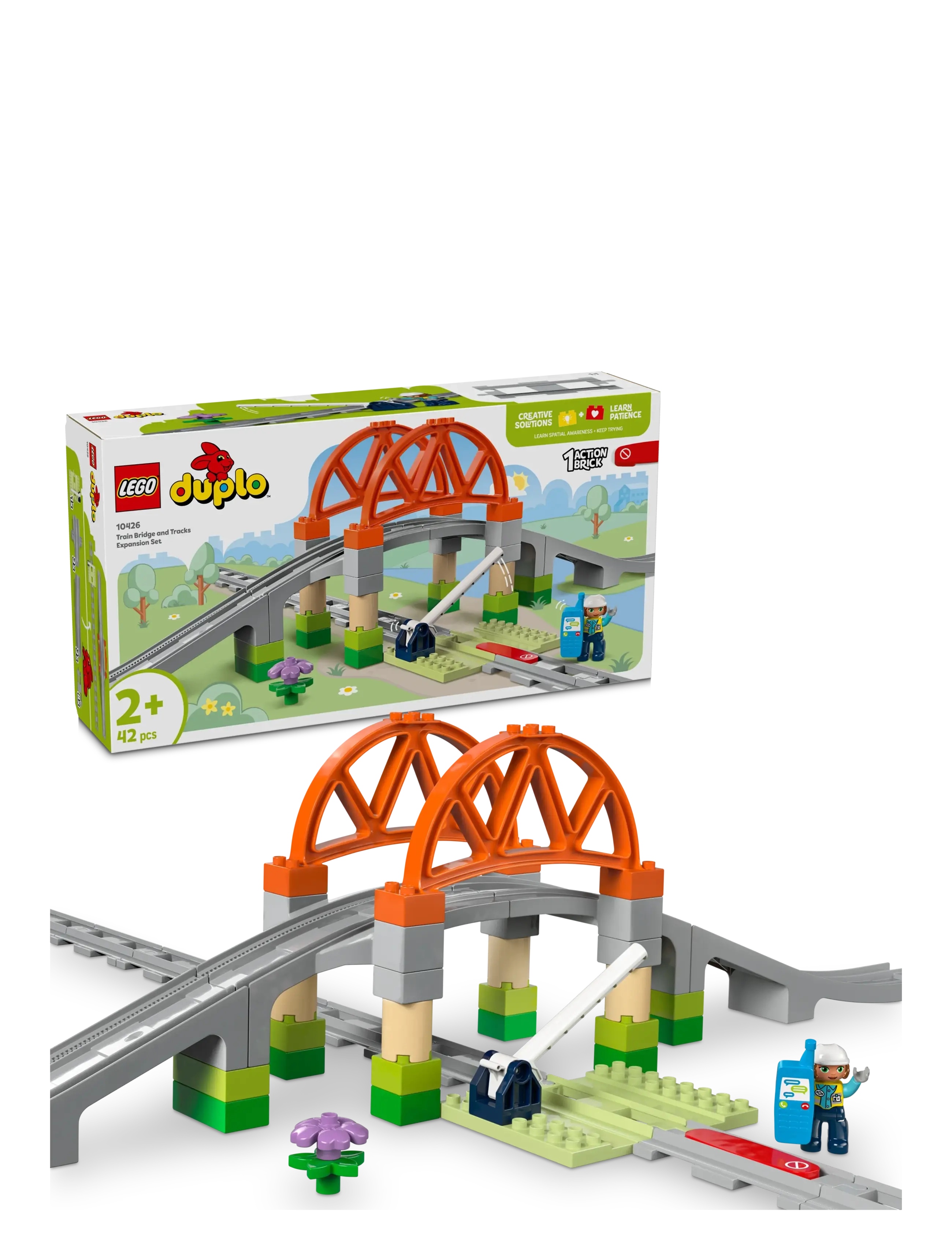 LEGO Togbro Og Spor – Udvidelsessæt 10426, One Size, Multi/patterned, Lego Legetøj > Lego duplo, Børn