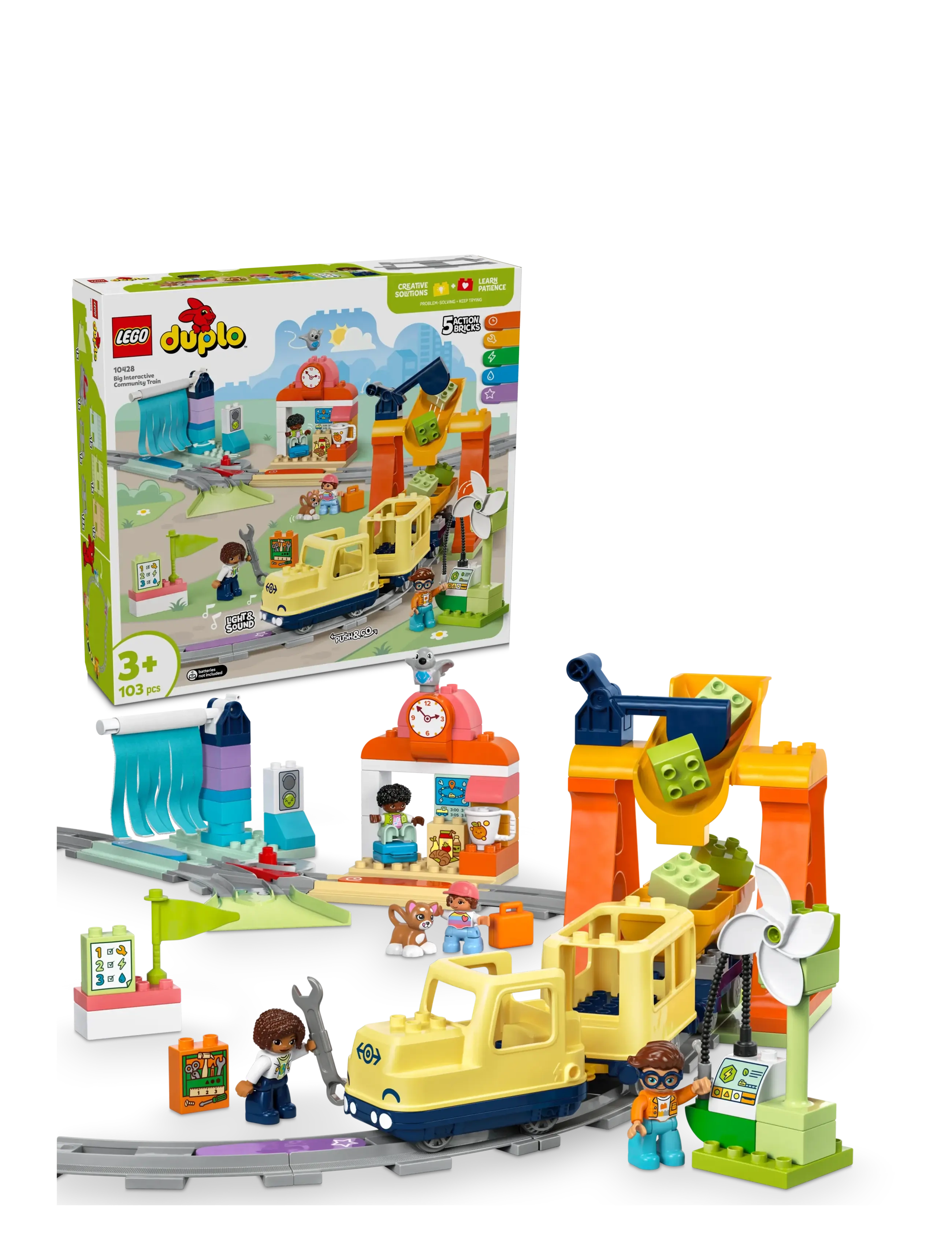 LEGO Stort Interaktivt Lokalbanetog 10428, One Size, Multi/patterned, Lego Legetøj > Lego duplo, Børn