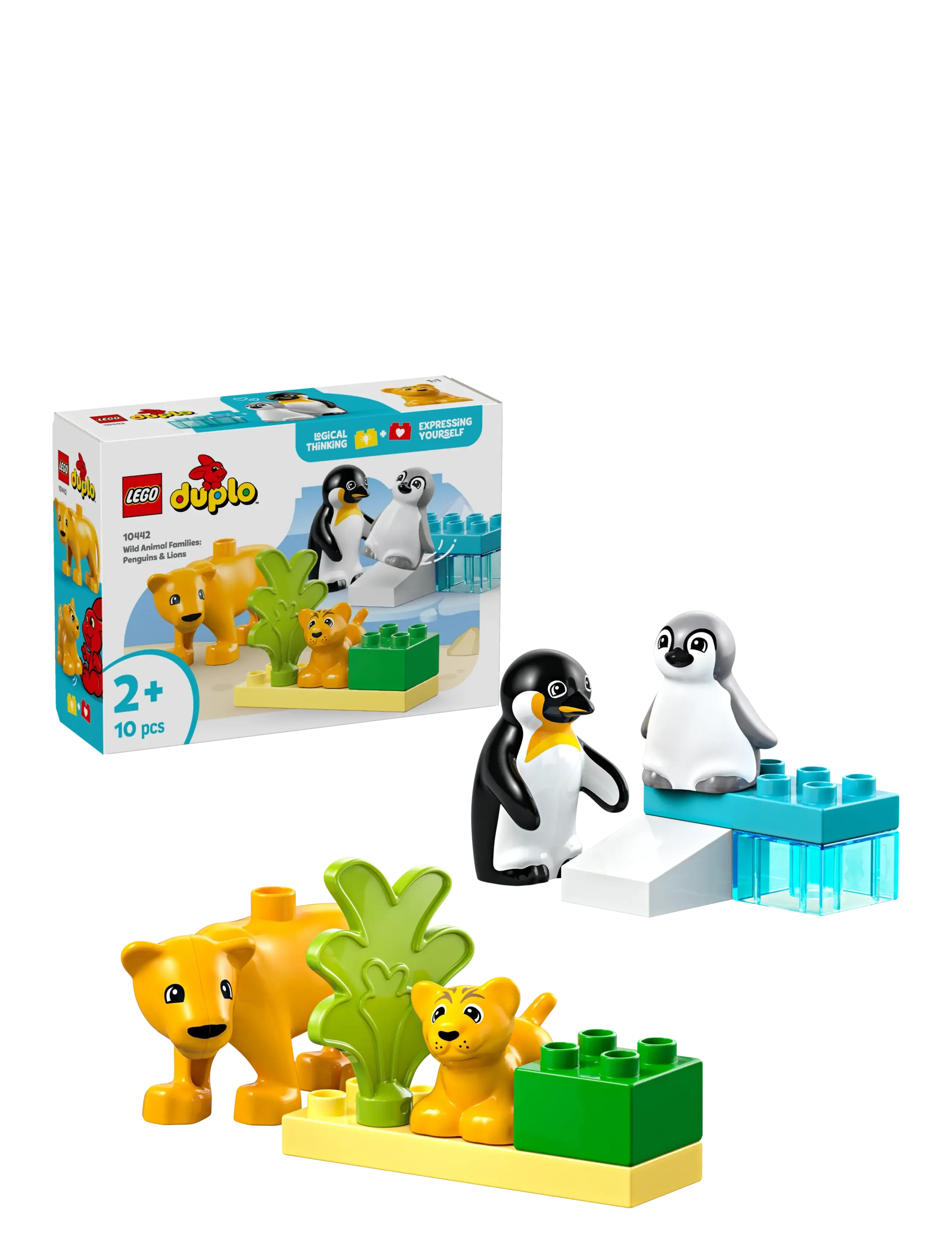 LEGO Vilde Dyrefamilier: Pingviner Og Løver 10442 Patterned - One Size - Kinder