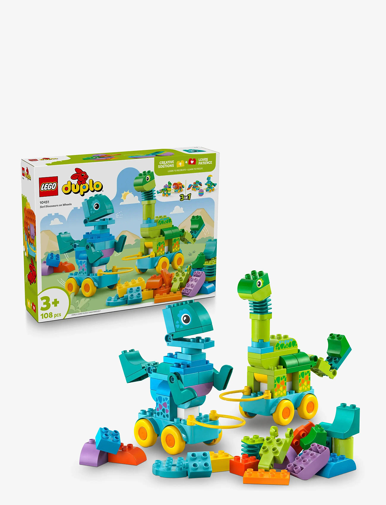 LEGO Town 3 in 1 Dinosaurs on Wheels Learn-Through-Play Toddler Toy 10451 - Spielzeug - MULTI / multi
