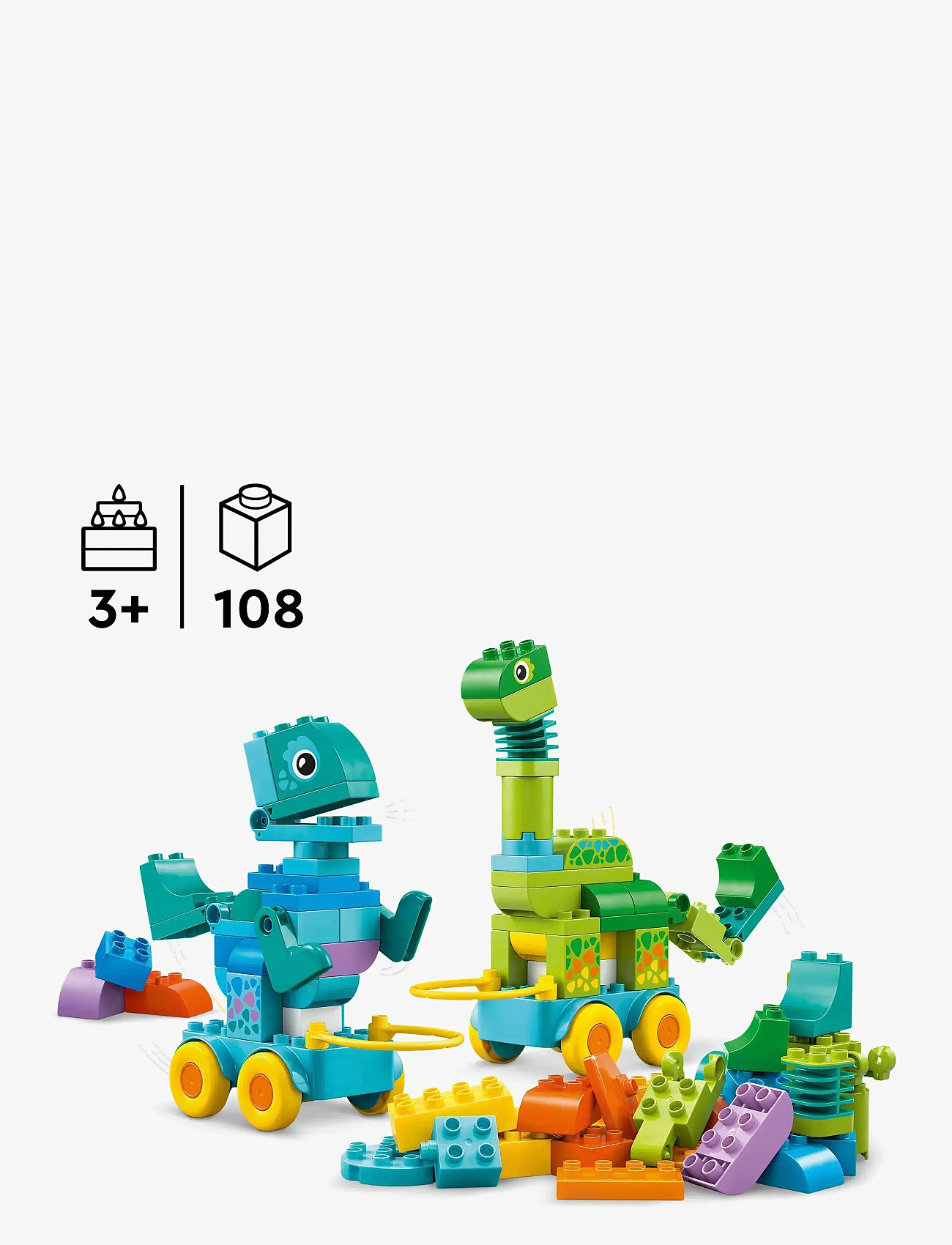 LEGO - Town 3 in 1 Dinosaurs on Wheels Learn-Through-Play Toddler Toy 10451 - lego duplo - multi - 1