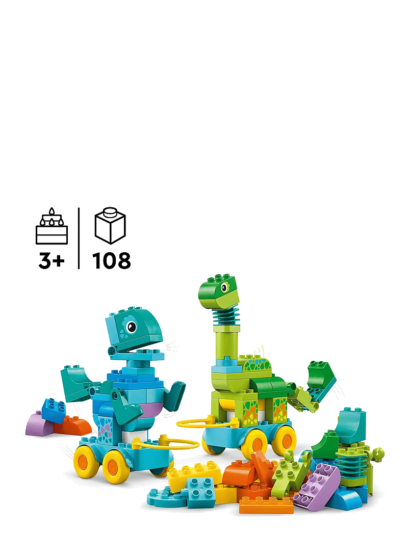LEGO - Town 3 in 1 Dinosaurs on Wheels Learn-Through-Play Toddler Toy 10451 - lego duplo - multi - 1