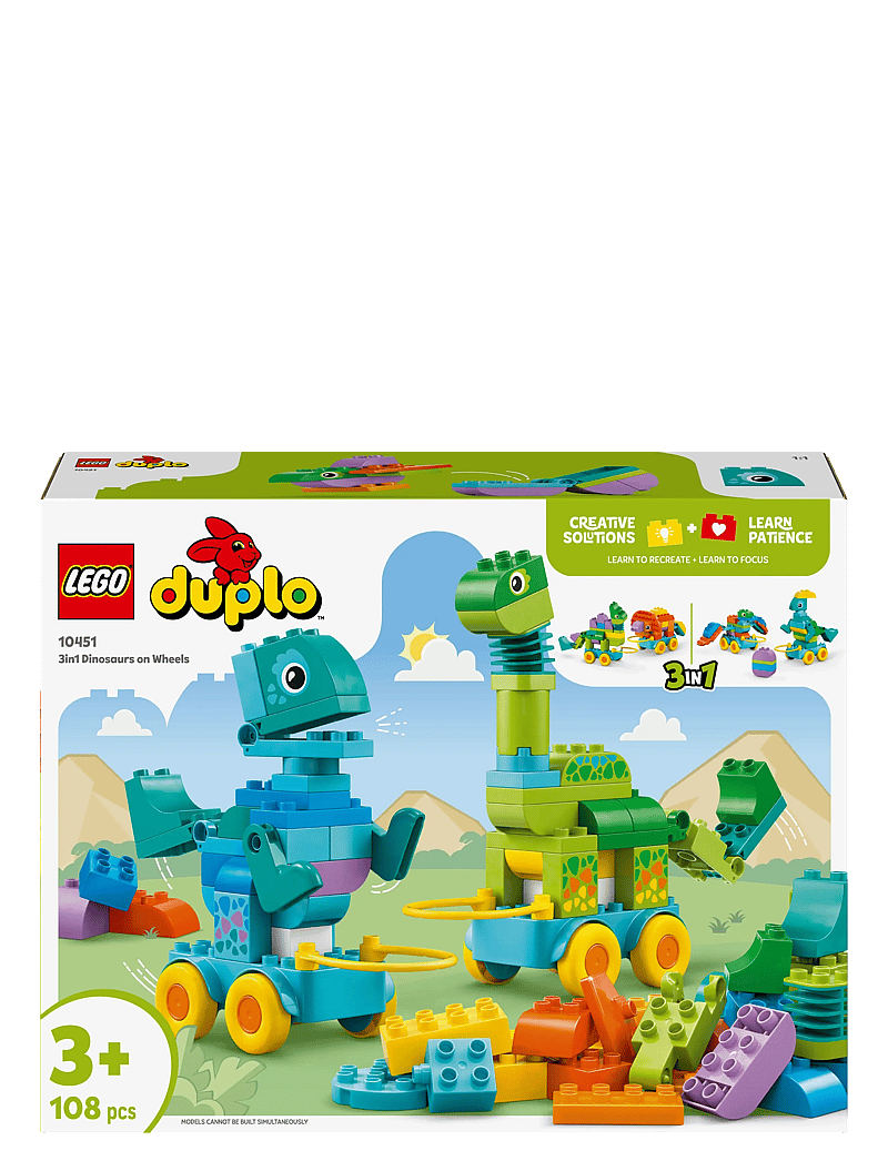 LEGO - Town 3 in 1 Dinosaurs on Wheels Learn-Through-Play Toddler Toy 10451 - lego duplo - multi - 5