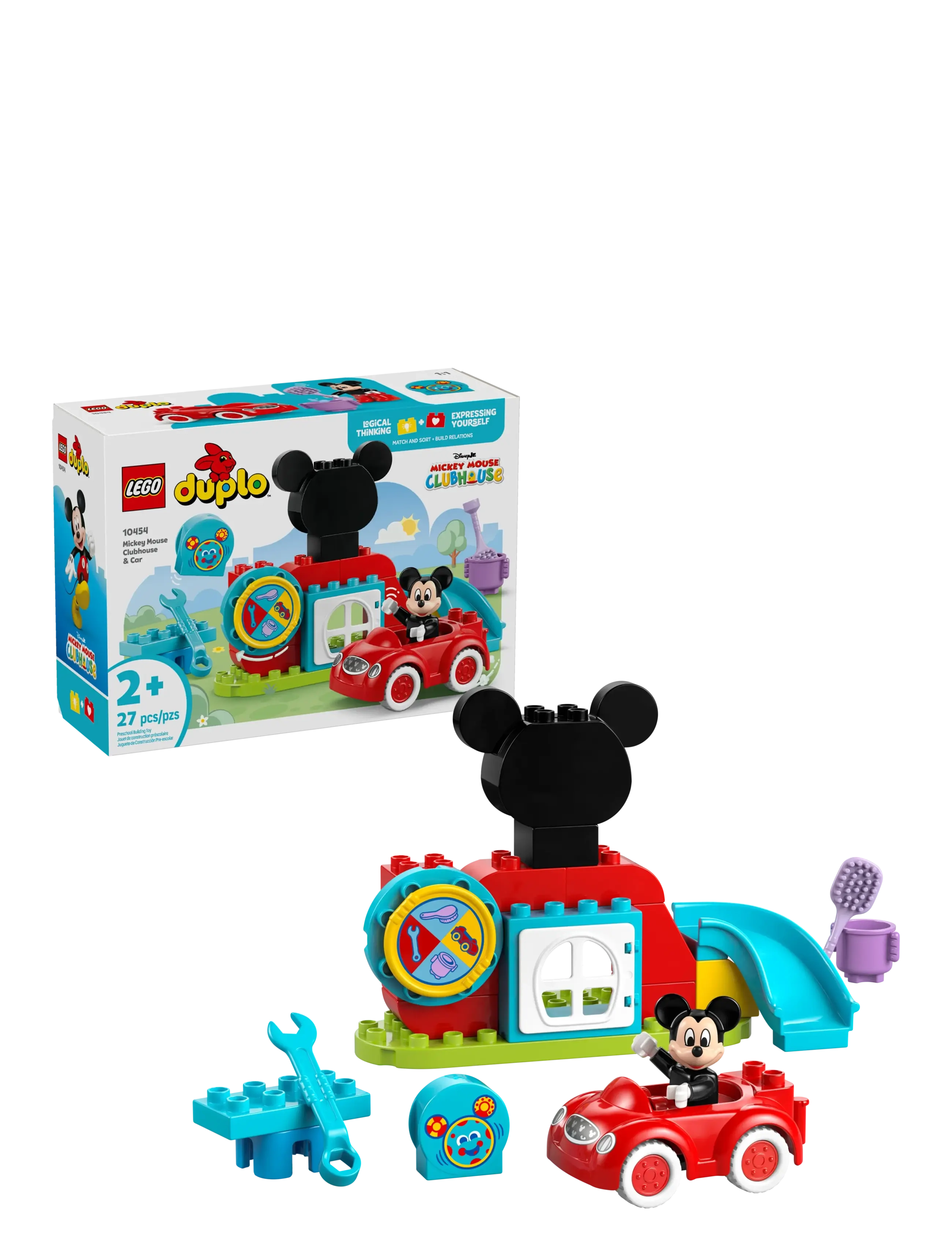 LEGO Mickeys Klubhus Og Bil Patterned - One Size - Kinder