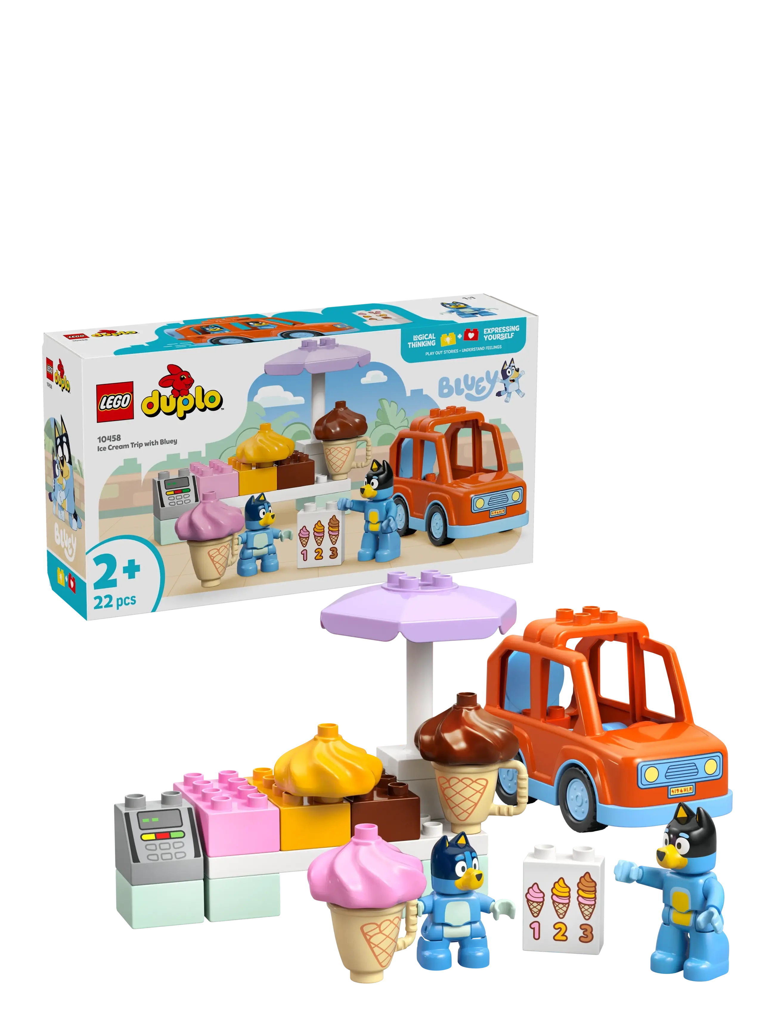 LEGO Bluey Ice Cream Trip With Bluey Toddler Toy 10458 Patterned - One Size - Kinder