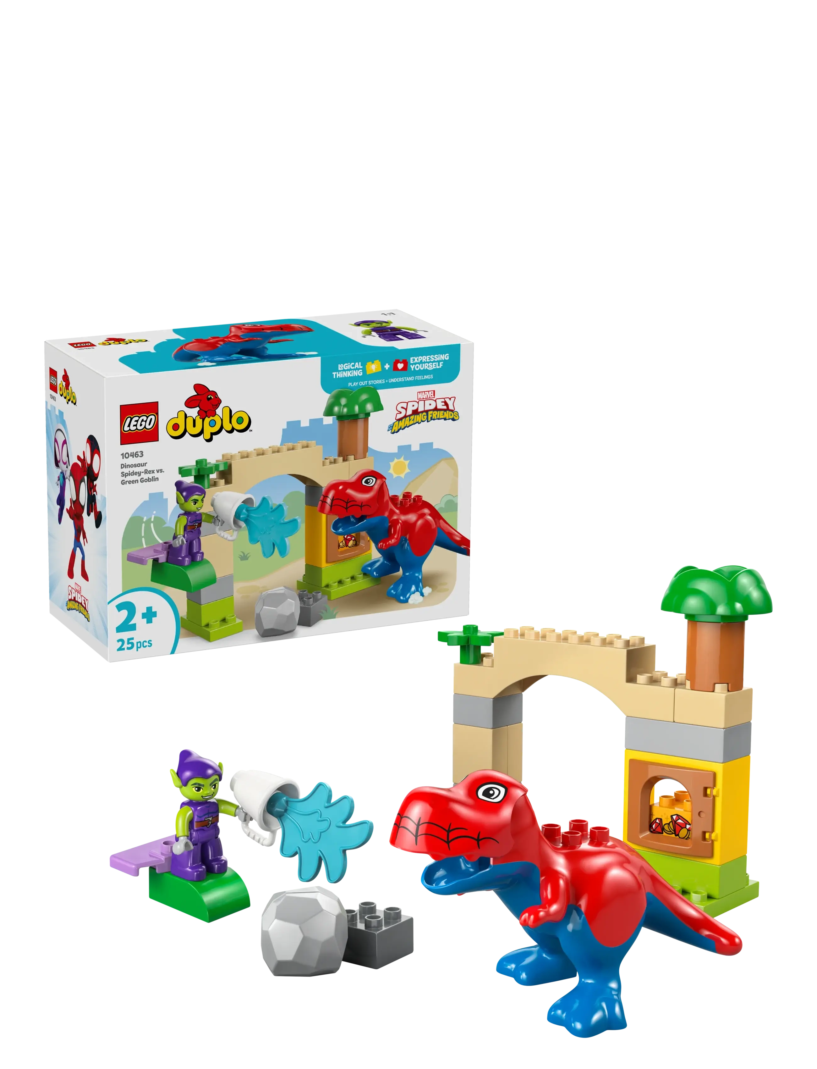 LEGO Spidey-Rex-Dinosaur Mod Green Goblin 10463, One Size, Lego Spielzeug, Mehrfarbig/gemustert - duplo, Kinder