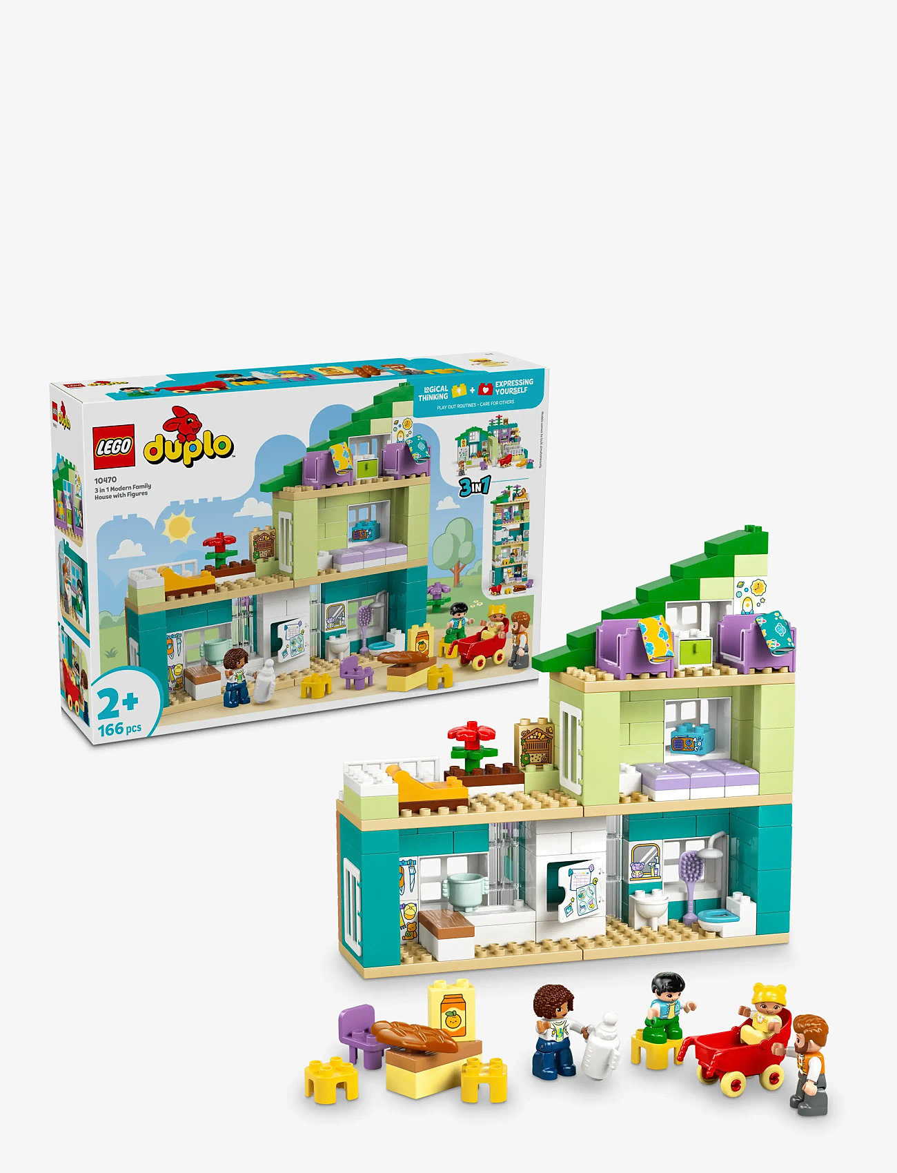 LEGO - Town 3 in 1 Modern Family House with Figures 10470 - lego duplo - multi - 0