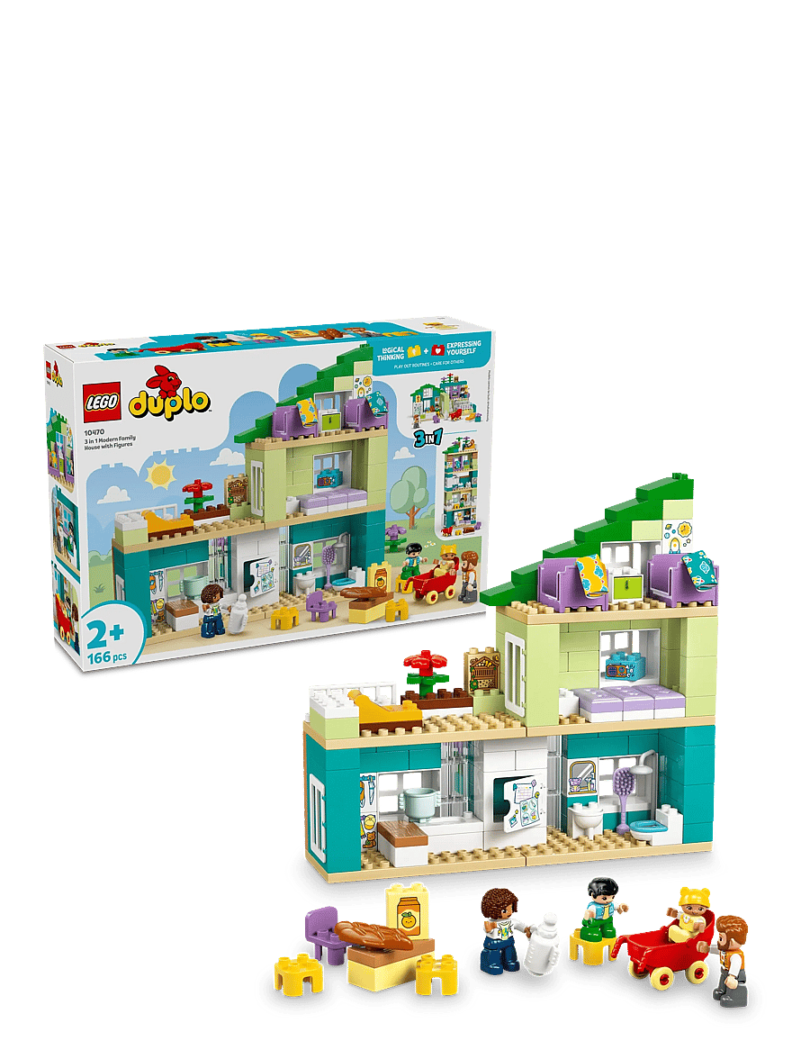 LEGO - Town 3 in 1 Modern Family House with Figures 10470 - lego duplo - multi - 0