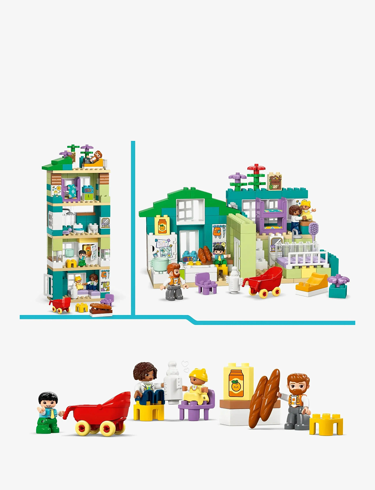 LEGO - Town 3 in 1 Modern Family House with Figures 10470 - lego duplo - multi - 4