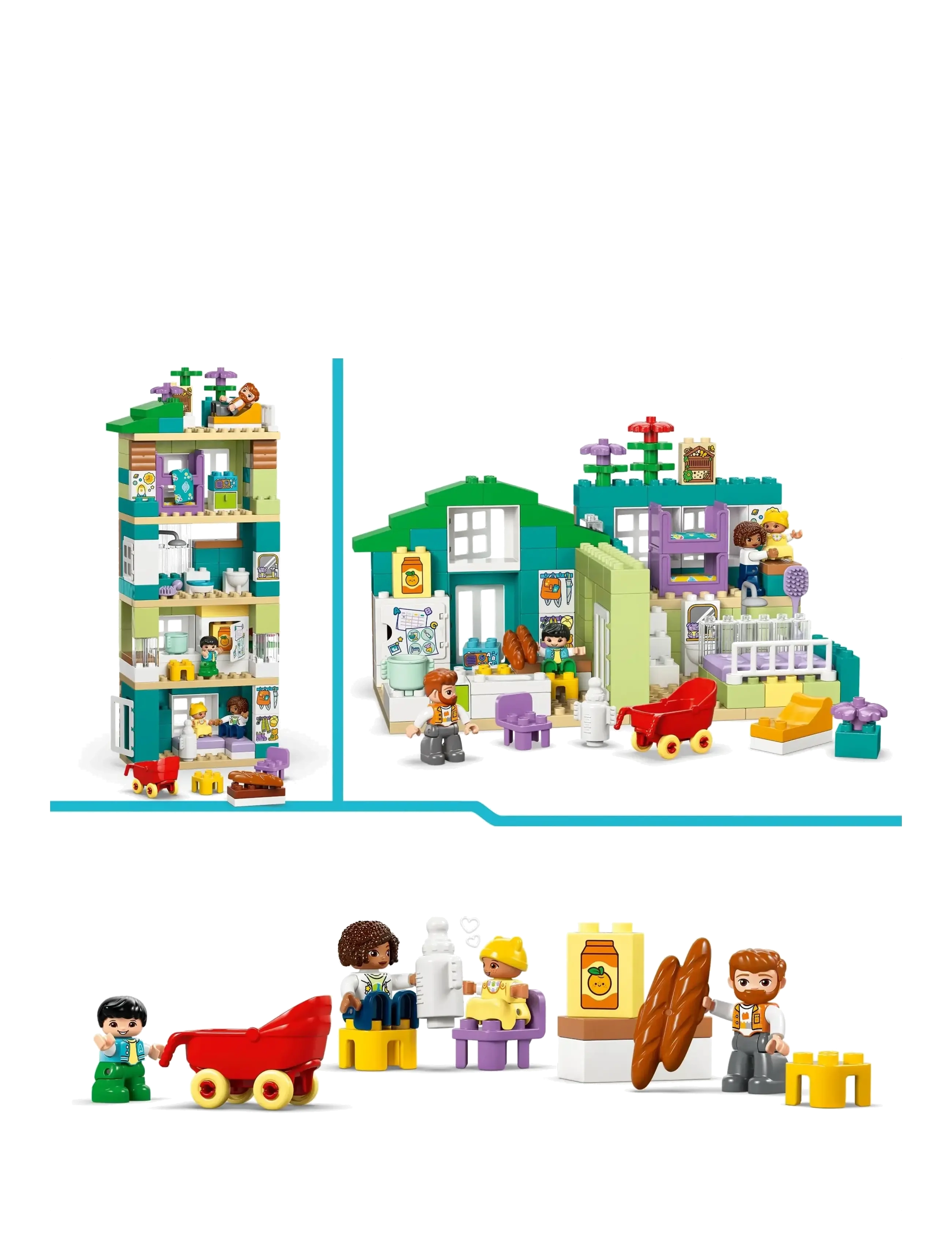 LEGO - Town 3 in 1 Modern Family House with Figures 10470 - lego duplo - multi - 4