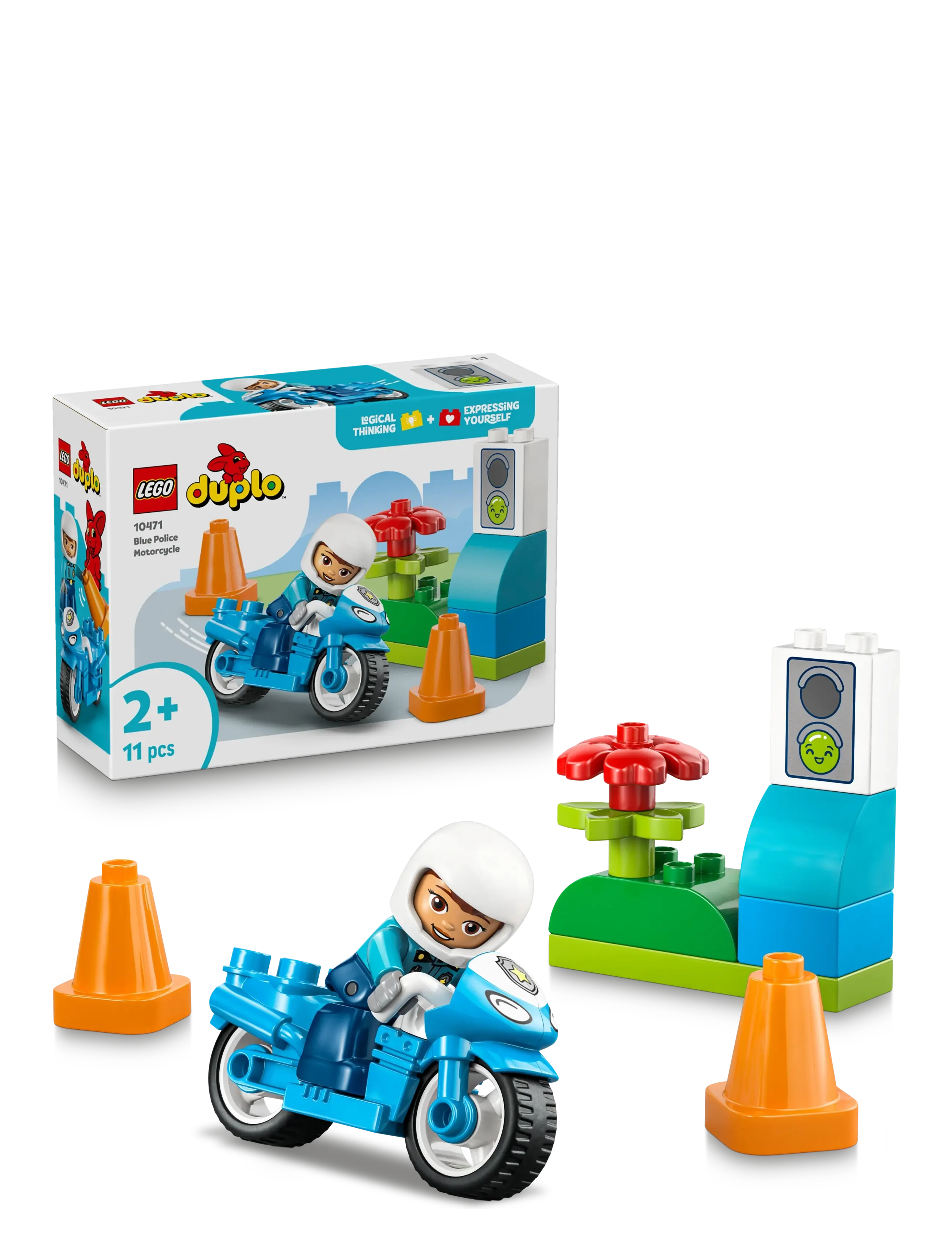 LEGO Blå Politimotorcykel 10471, One Size, Lego Spielzeug, Blau - duplo, Kinder