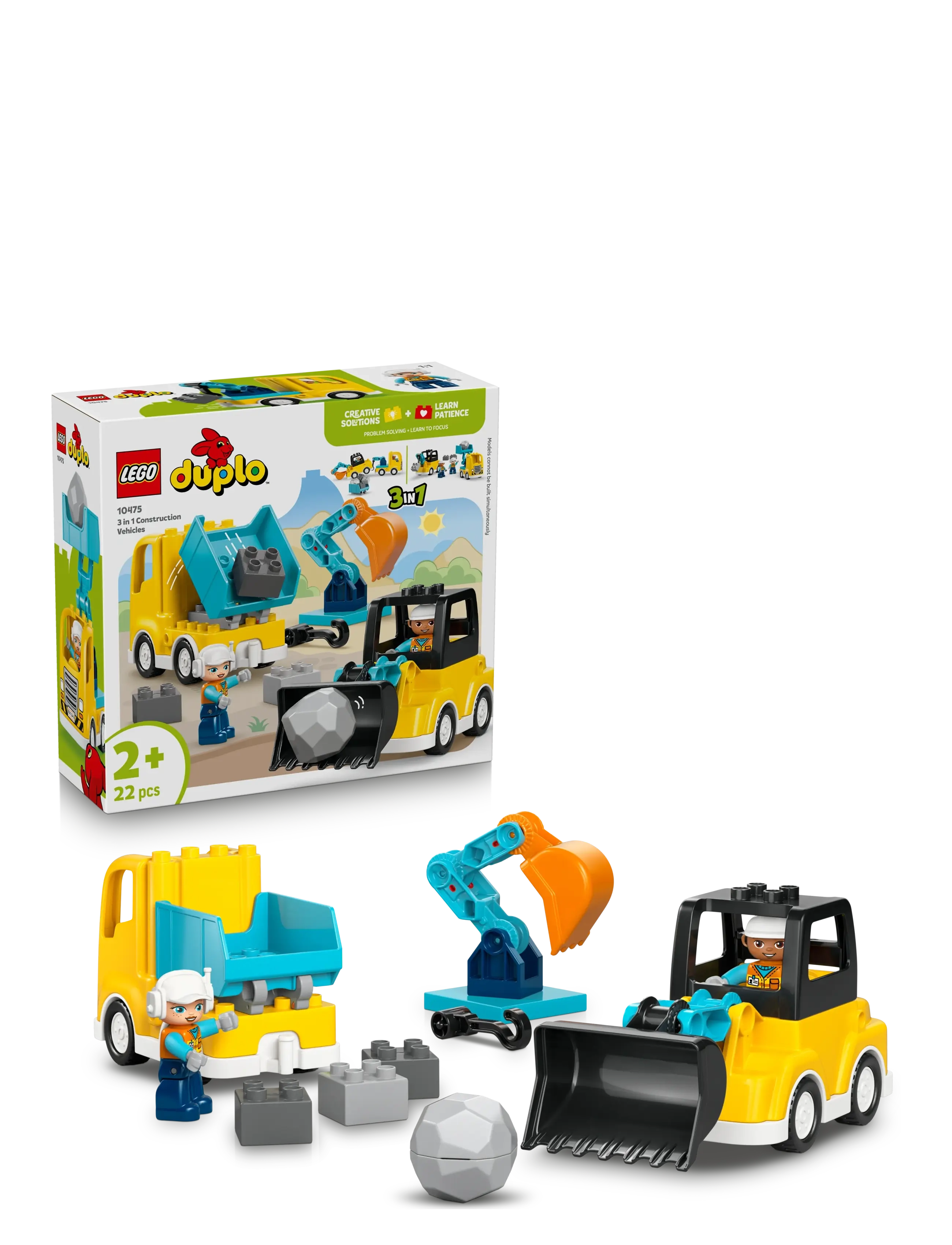 LEGO 3-I-1 Entreprenørmaskiner 10475, One Size, Yellow, Lego Legetøj > Lego duplo, Børn