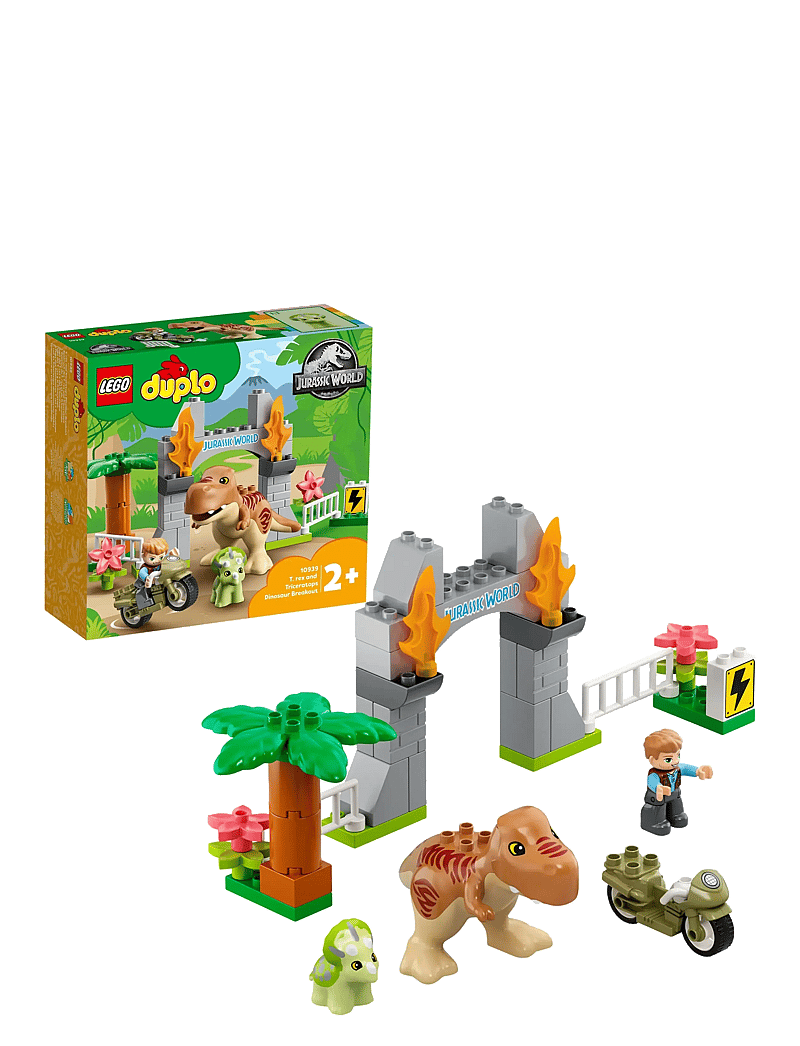 LEGO Jurassic World Rex And Triceratops Dinosaur Breakout
