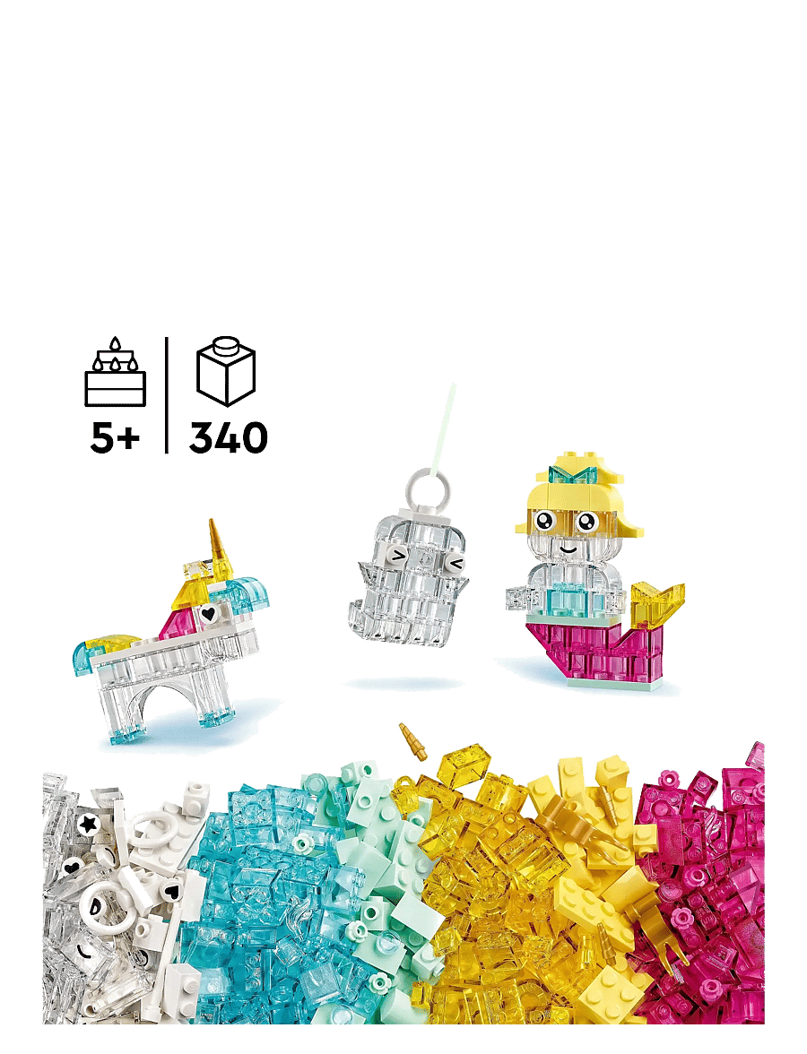LEGO - Classic Magical Transparent Box, Colourful Building Bricks Toy 11040 - lego® classic - multi - 1