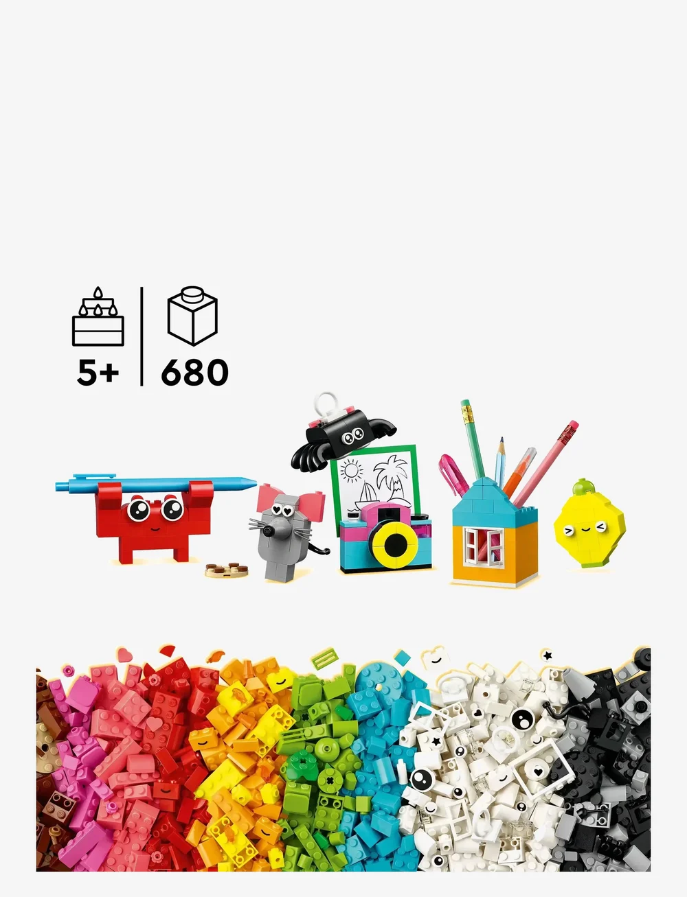 LEGO - Classic Creative Happy Box Colourful Building Bricks Toy 11042 - lego classic - multi - 1
