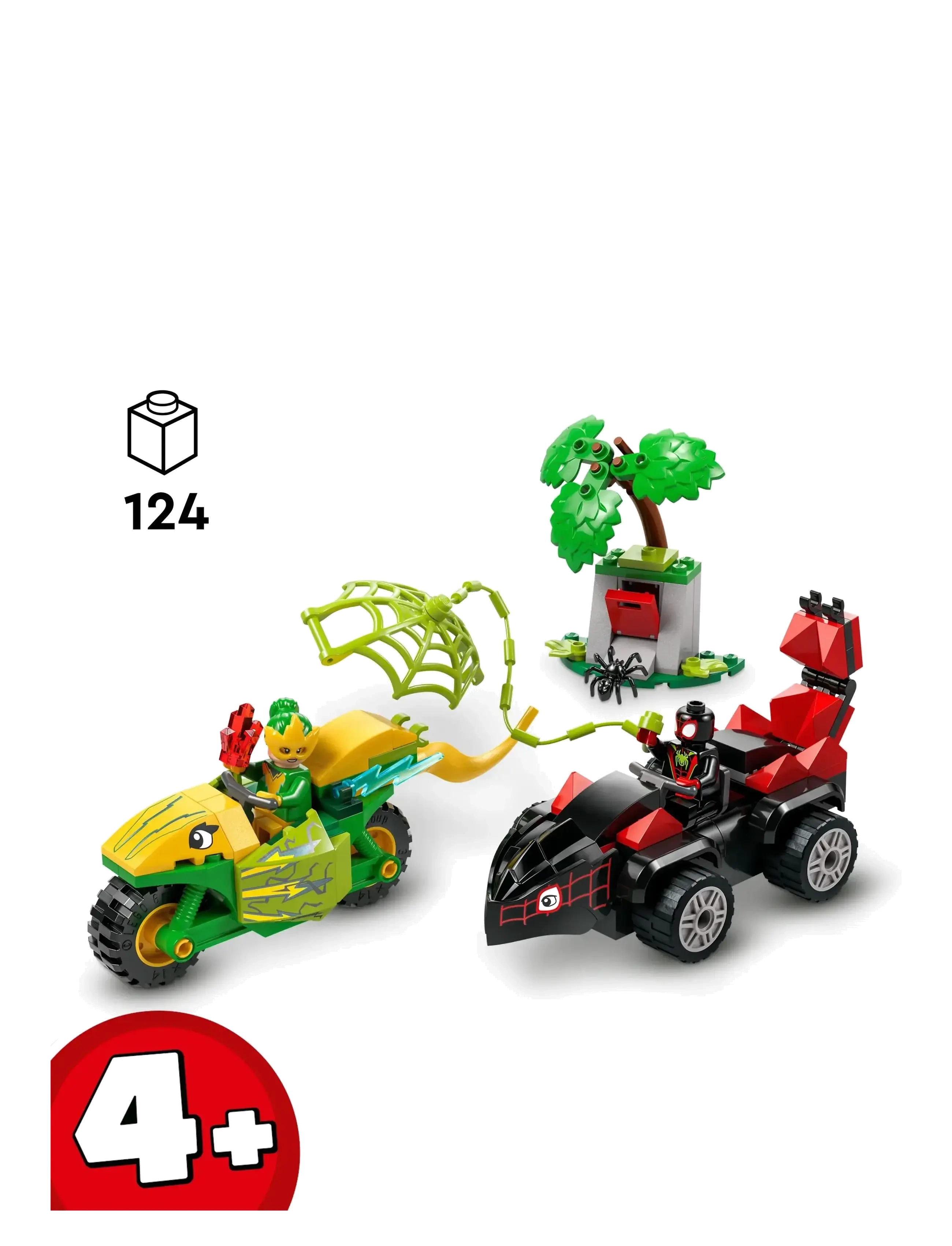 LEGO - Marvel Spidey And His Amazing Friends Spin and Electro Dinosaur Vehicle Chase 11198 - lego super heroes - multi - 1