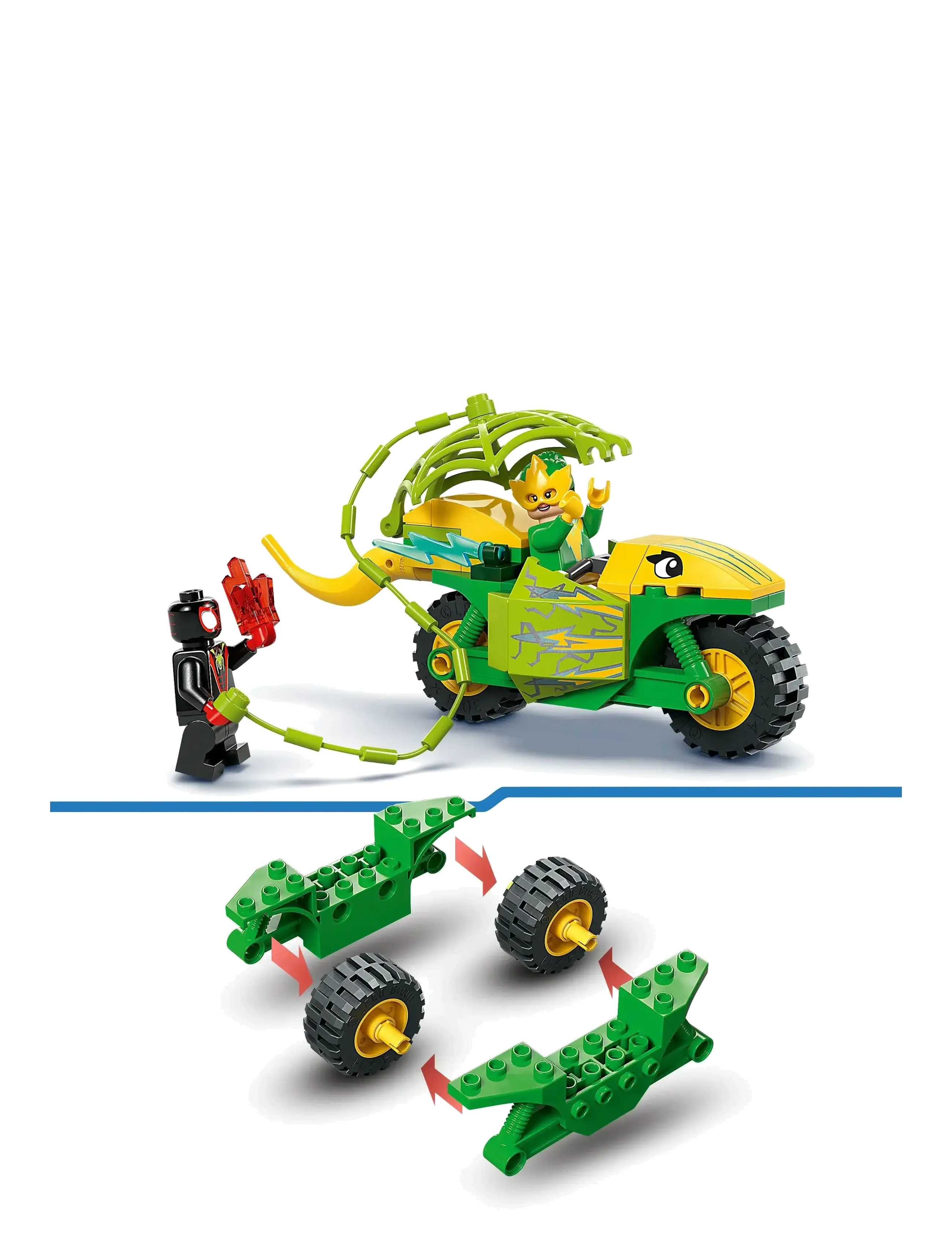 LEGO - Marvel Spidey And His Amazing Friends Spin and Electro Dinosaur Vehicle Chase 11198 - lego super heroes - multi - 3