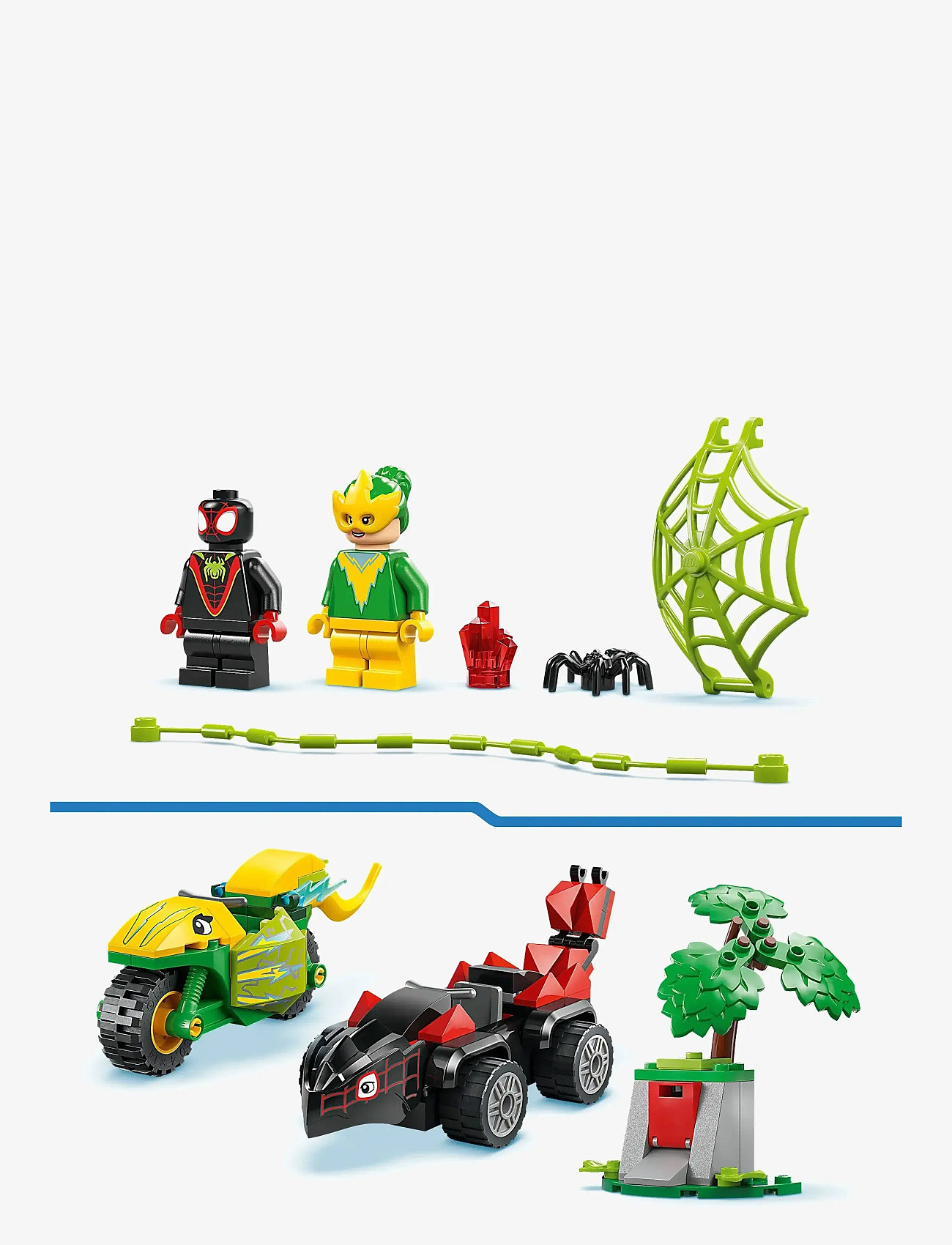 LEGO - Marvel Spidey And His Amazing Friends Spin and Electro Dinosaur Vehicle Chase 11198 - lego super heroes - multi - 4