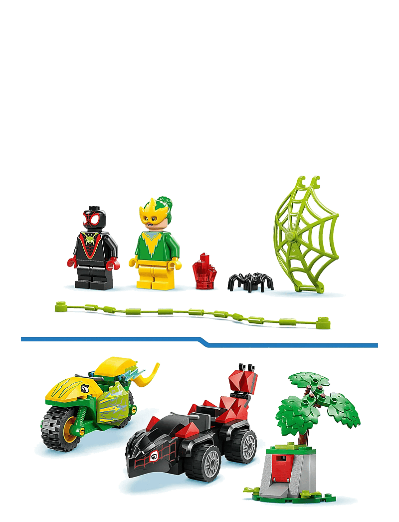 LEGO - Marvel Spidey And His Amazing Friends Spin and Electro Dinosaur Vehicle Chase 11198 - lego super heroes - multi - 4