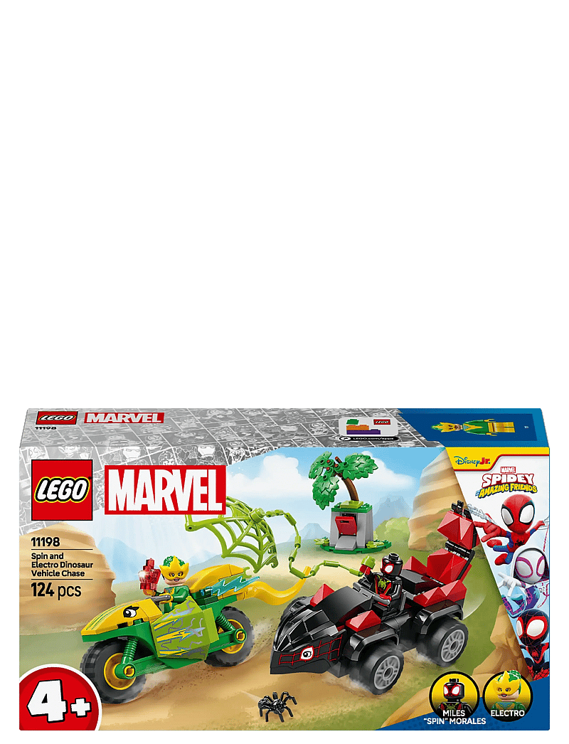 LEGO - Marvel Spidey And His Amazing Friends Spin and Electro Dinosaur Vehicle Chase 11198 - lego super heroes - multi - 5
