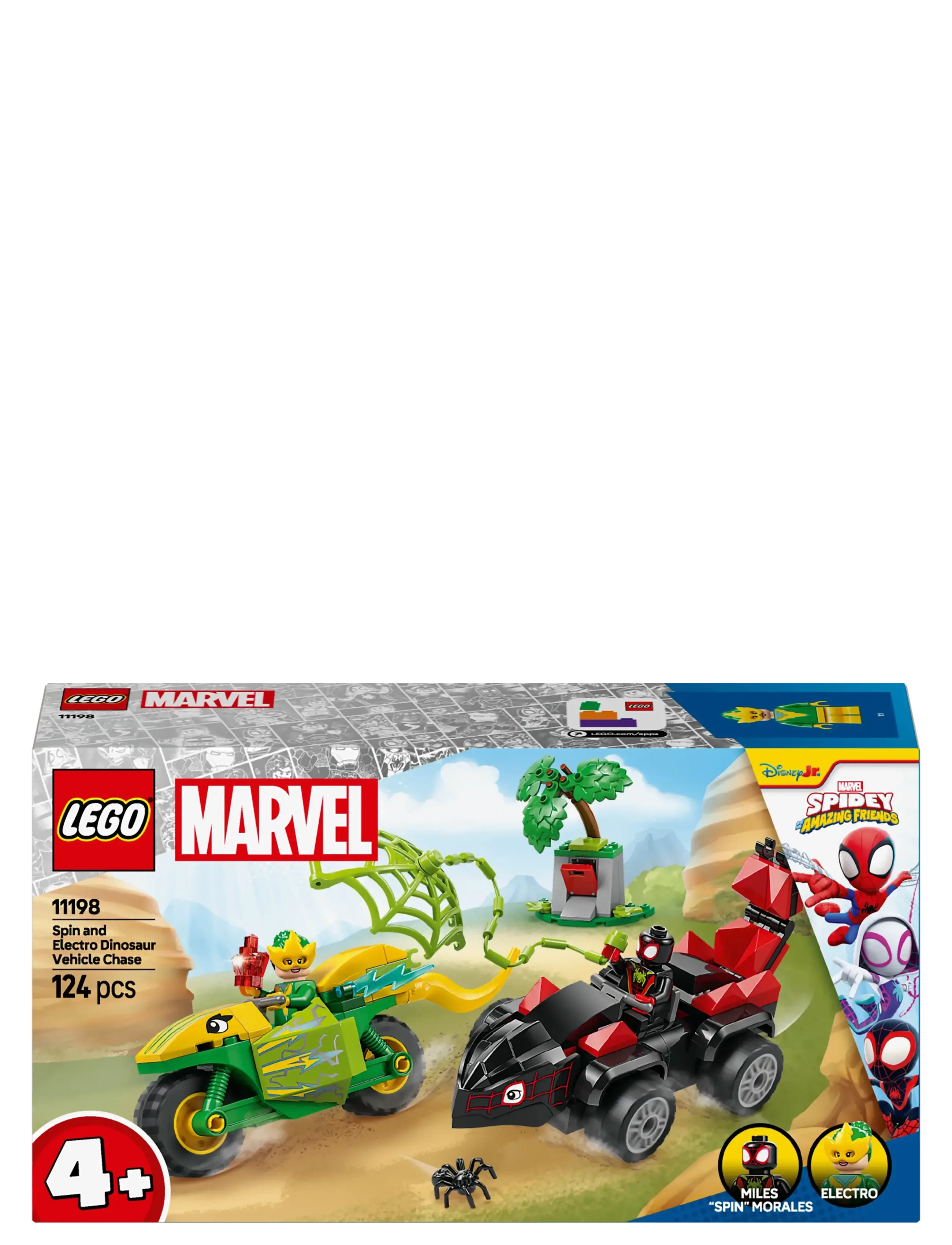 LEGO - Marvel Spidey And His Amazing Friends Spin and Electro Dinosaur Vehicle Chase 11198 - lego super heroes - multi - 5