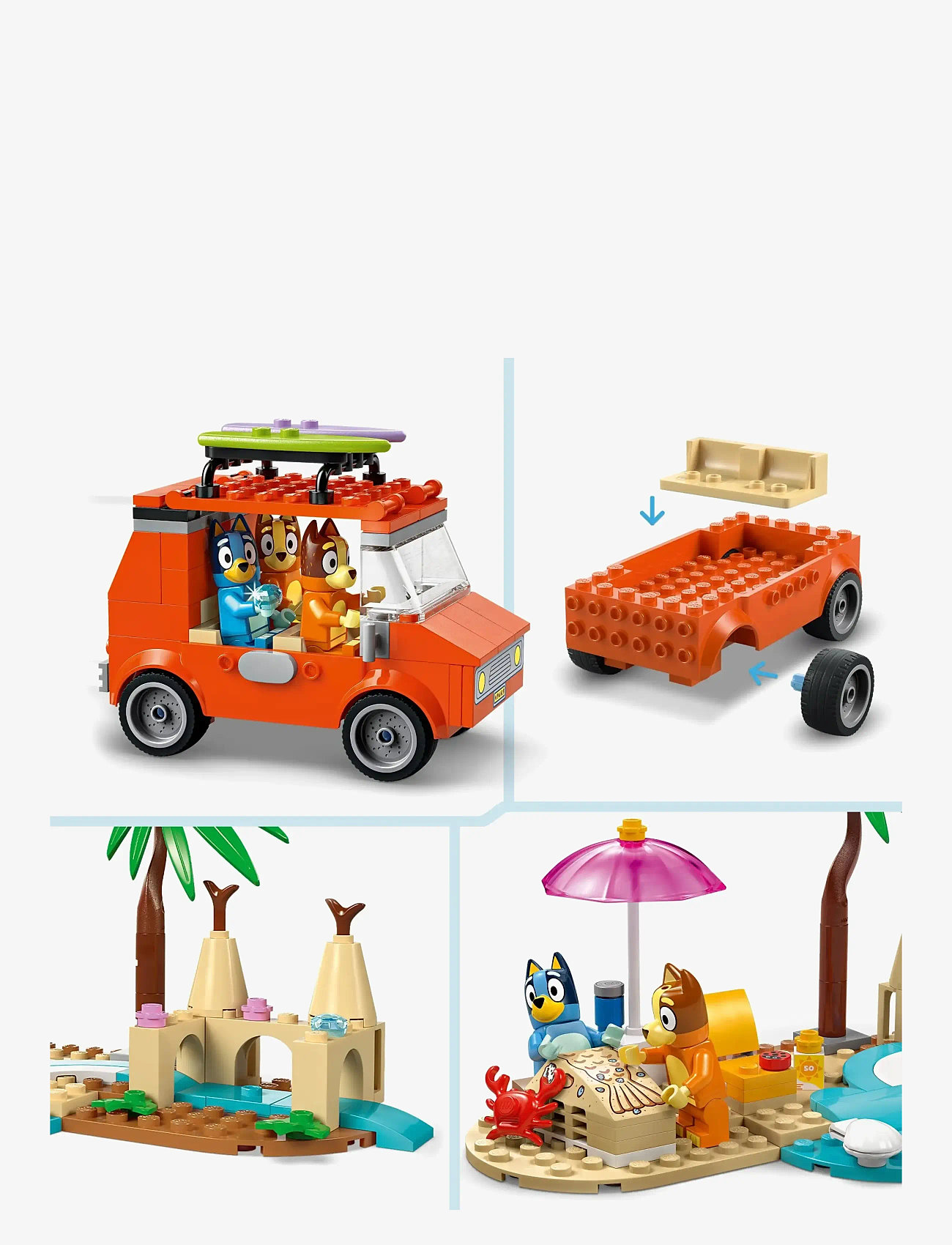 LEGO - Bluey: Bluey’s Beach & Family Car Trip, Preschool Toy Building Kit 11202 - lego bluey - multi - 2