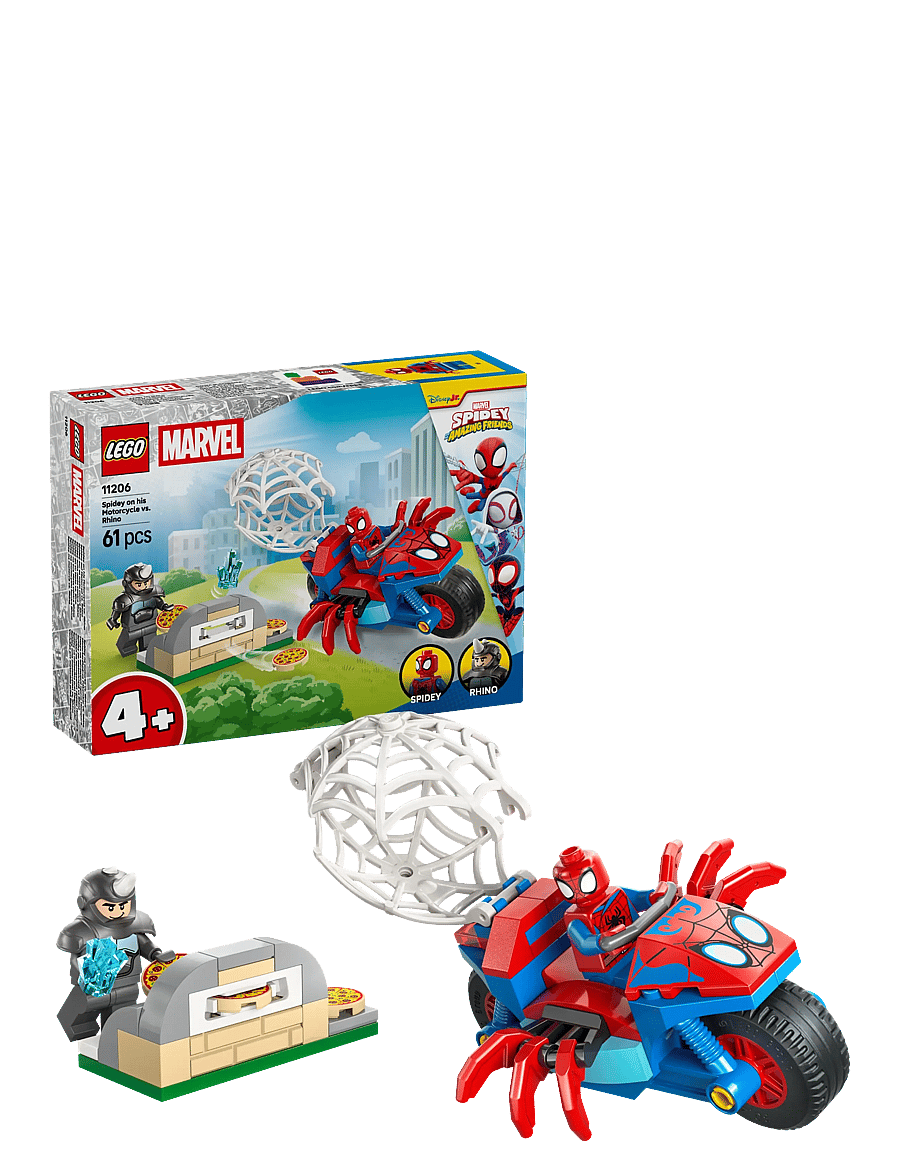 LEGO - Marvel Spidey And His Amazing Friends Spidey on his Motorcycle vs. Rhino 11206 - multi - 0