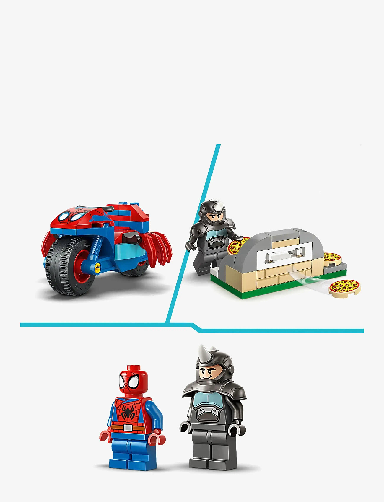 LEGO - Marvel Spidey And His Amazing Friends Spidey on his Motorcycle vs. Rhino 11206 - lego super heroes - multi - 4