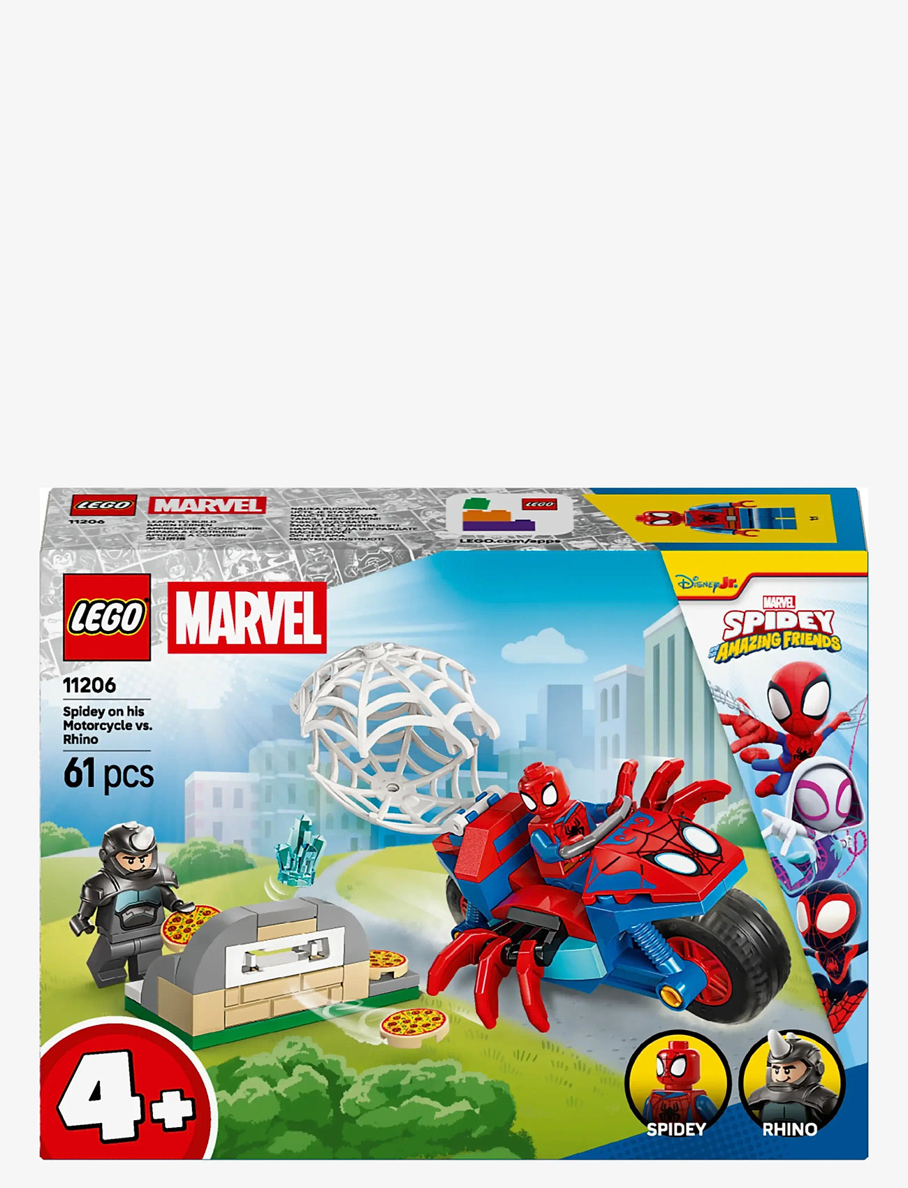 LEGO - Marvel Spidey And His Amazing Friends Spidey on his Motorcycle vs. Rhino 11206 - lego super heroes - multi - 5