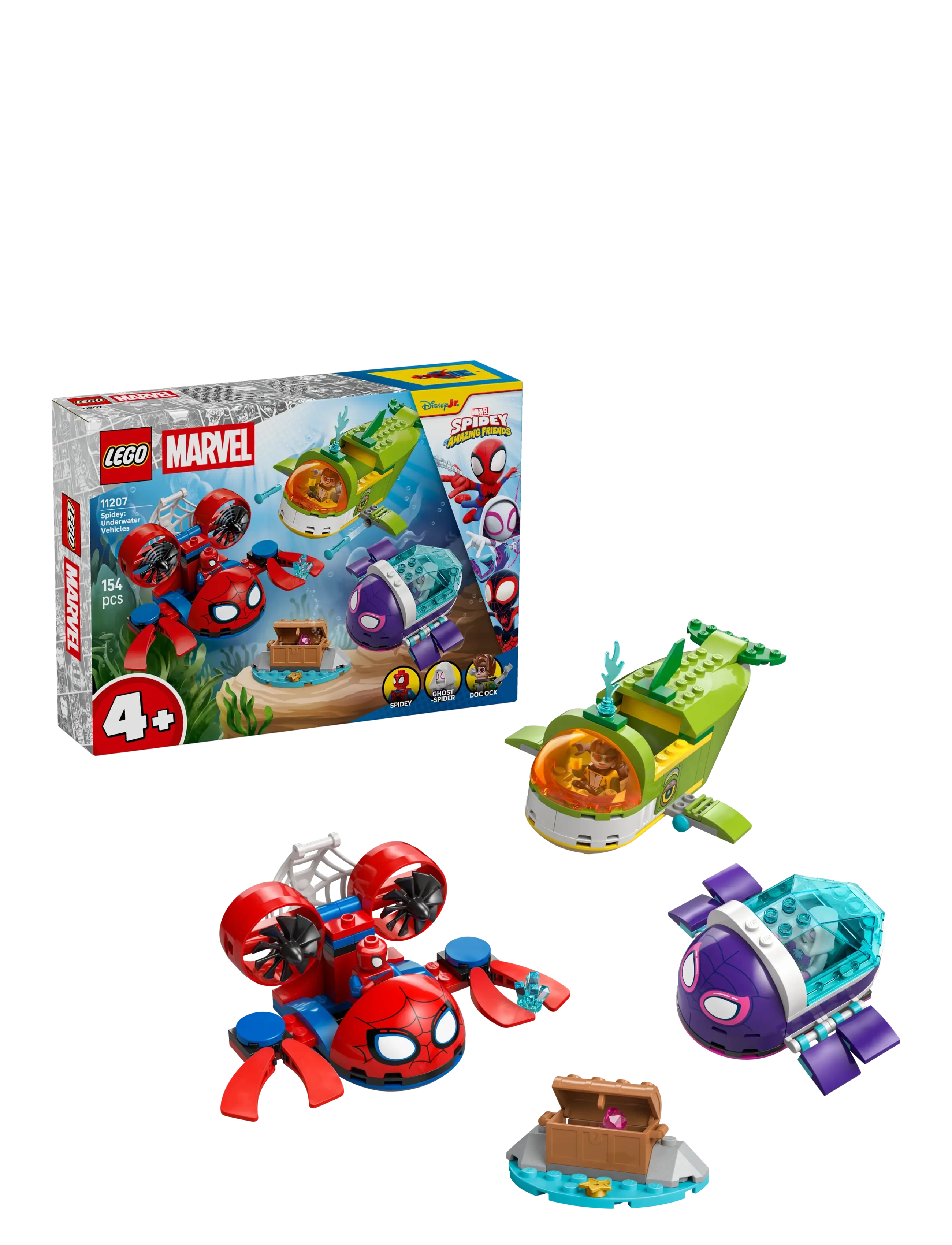 LEGO Spidey: Undervandsfartøjer 11207, Børn, Lego Super Heroes, Rød, Str: ONE SIZE