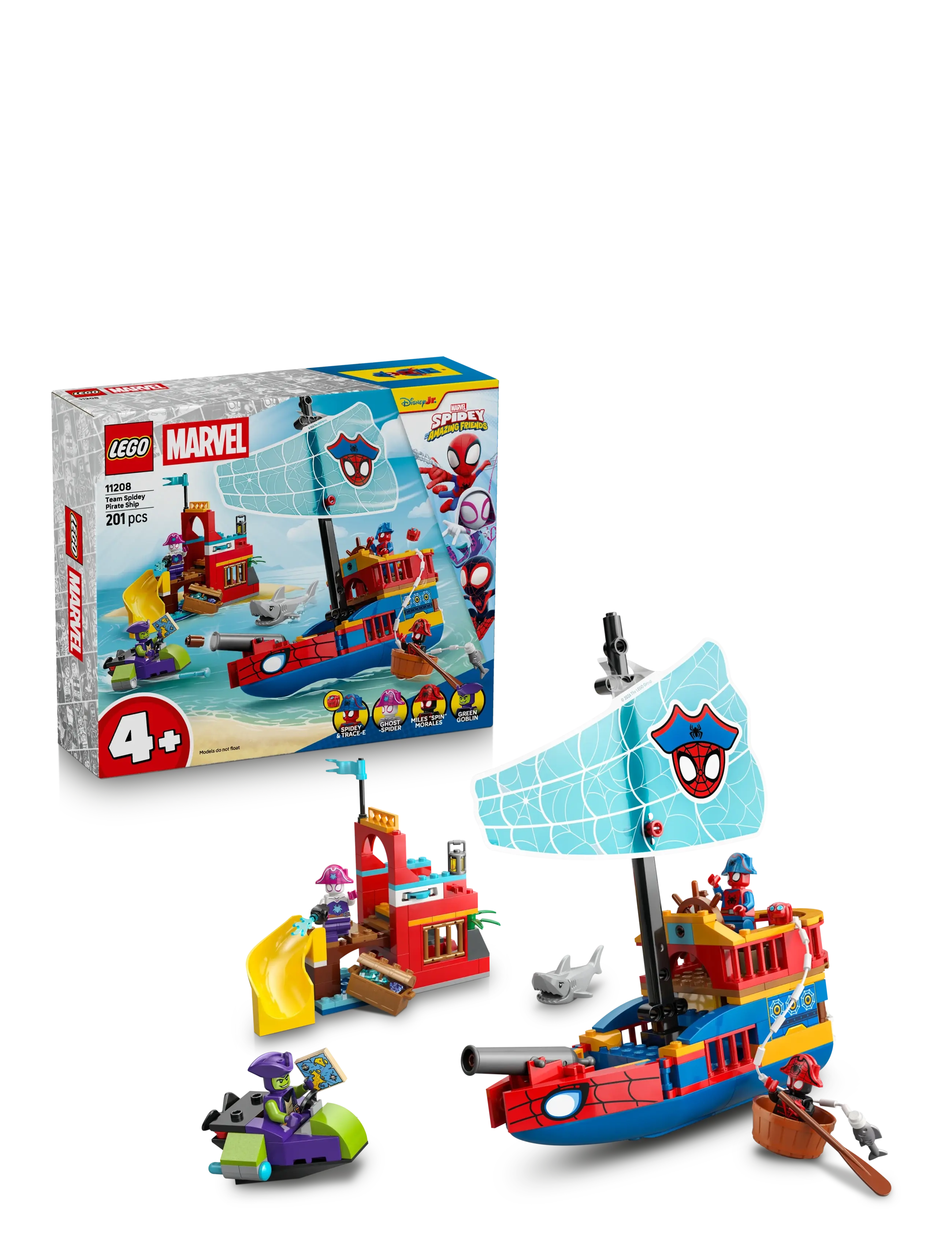 LEGO Marvel Spidey And His Amazing Friends Team Spidey Pirate Ship 11208 - 4+ - MULTI / multi