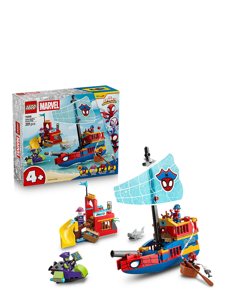 LEGO - Marvel Spidey And His Amazing Friends Team Spidey Pirate Ship 11208 - lego super heroes - multi - 0