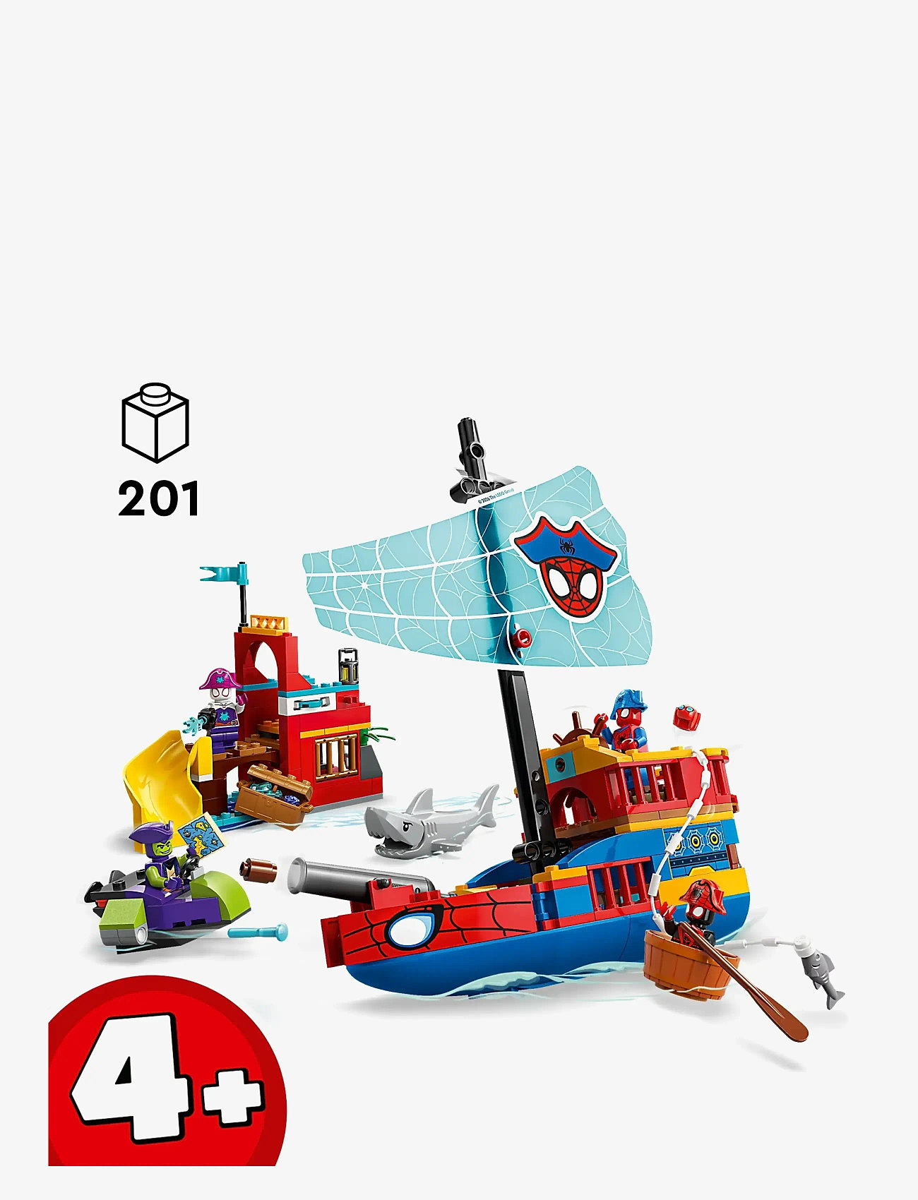 LEGO - Marvel Spidey And His Amazing Friends Team Spidey Pirate Ship 11208 - lego super heroes - multi - 1