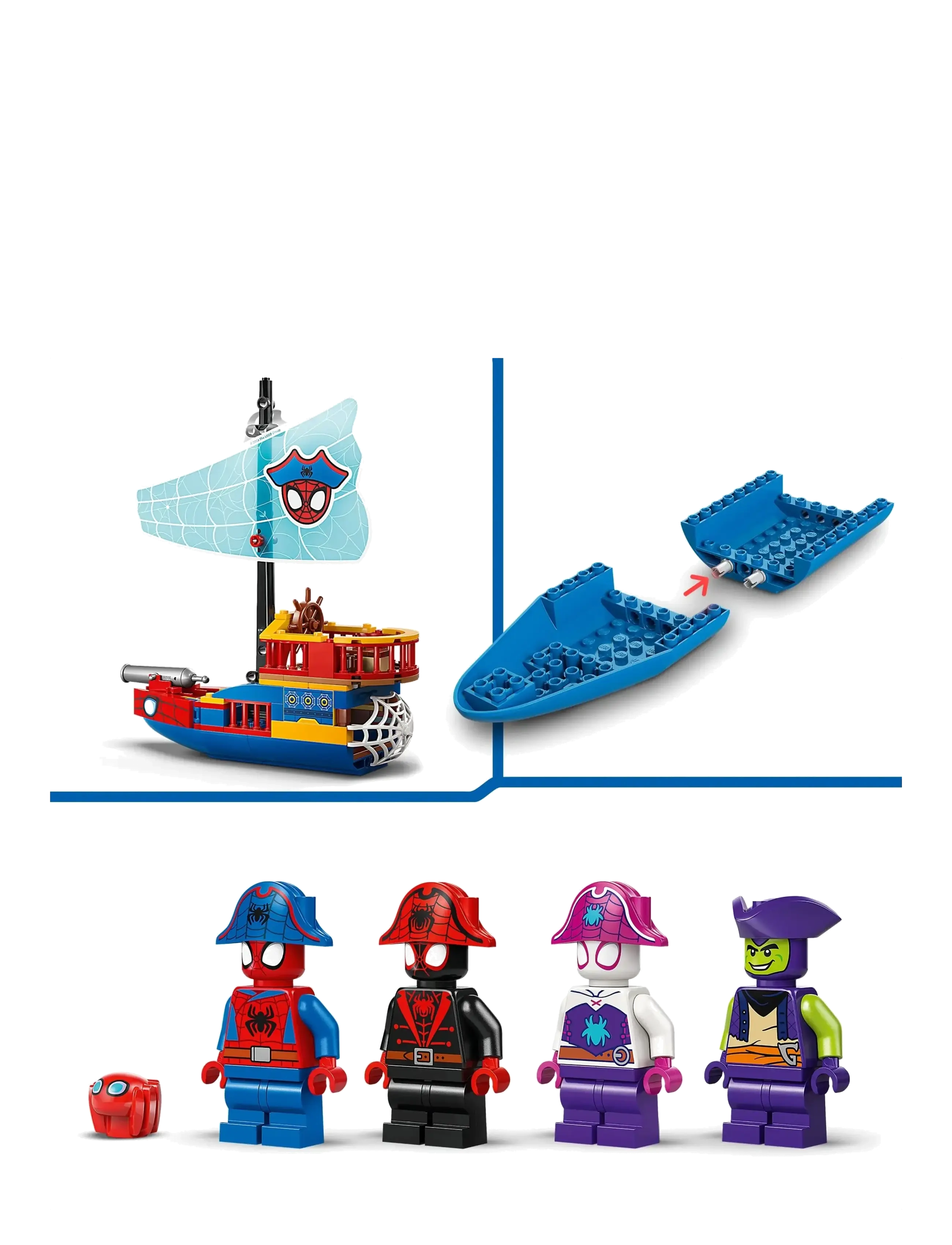 LEGO - Marvel Spidey And His Amazing Friends Team Spidey Pirate Ship 11208 - lego super heroes - multi - 3