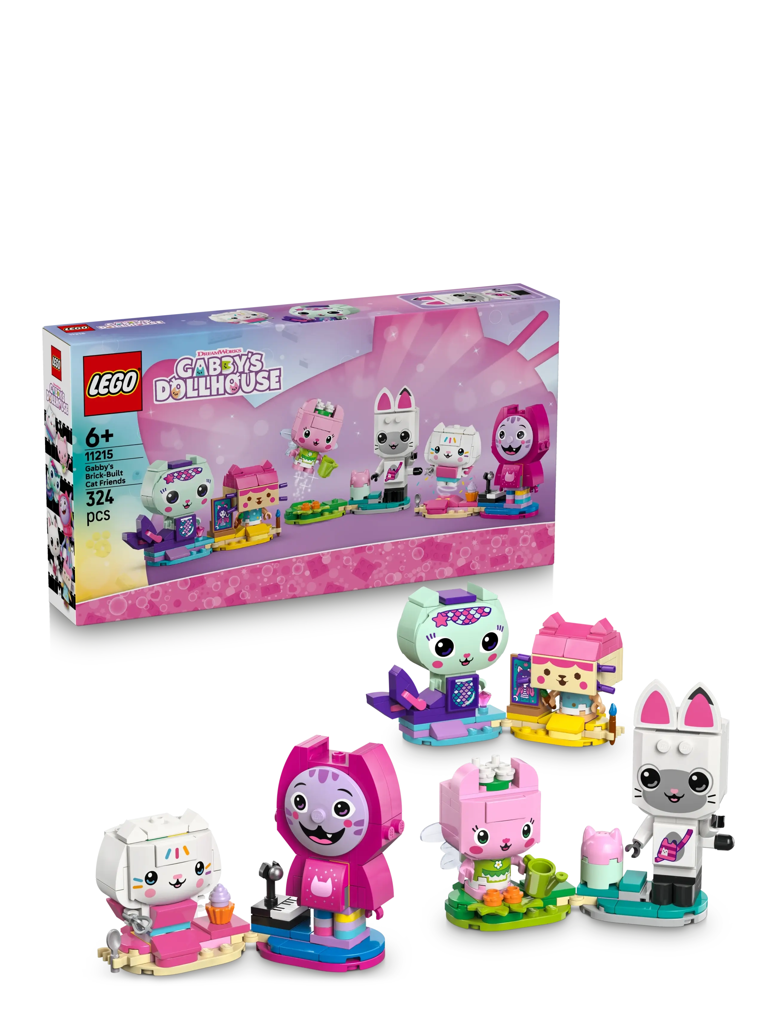 LEGO Gabbys Klodsbyggede Kattevenner 11215, One Size, Lego Spielzeug, Mehrfarbig/gemustert - Gabby's Dollhouse, Kinder