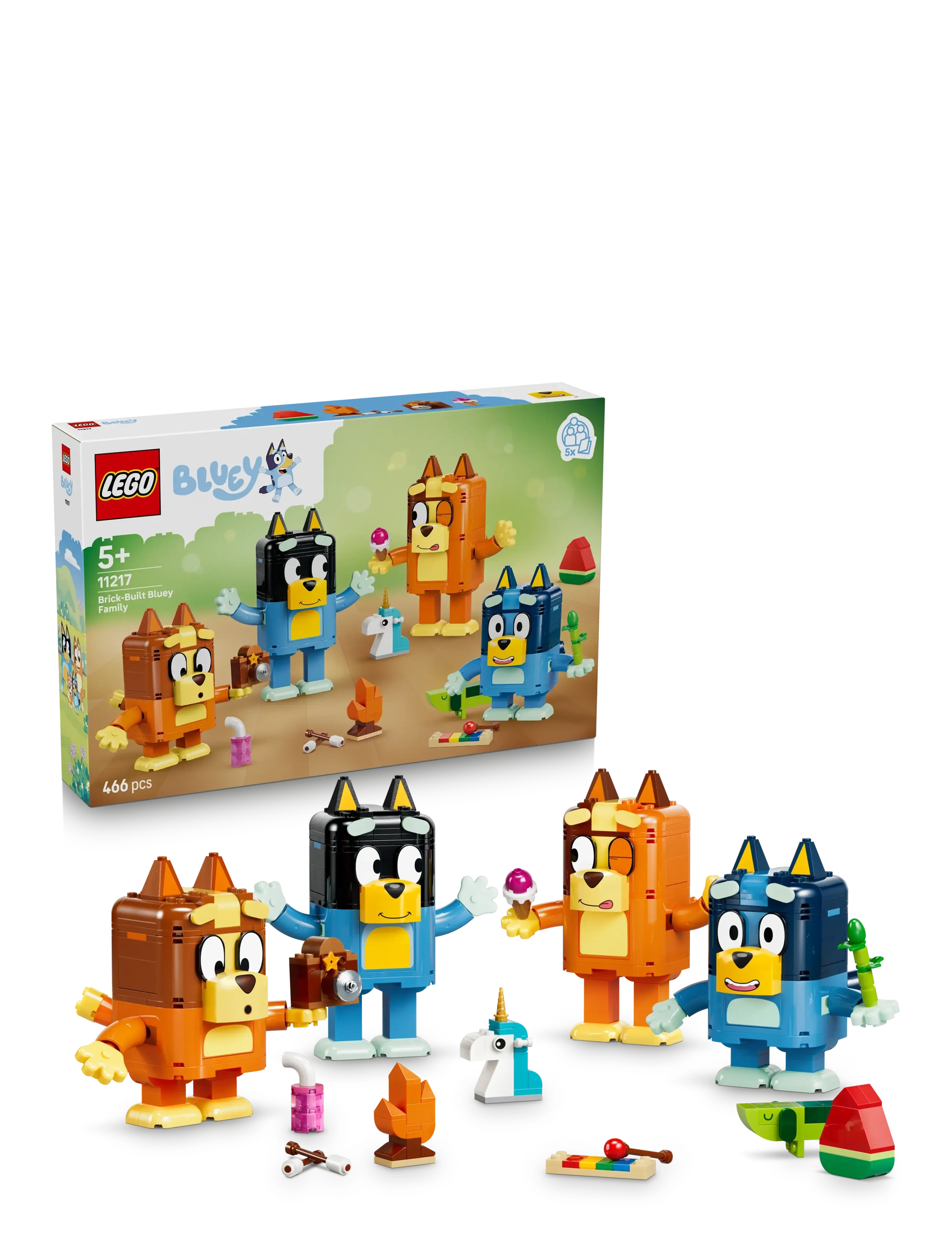 LEGO Klodsbygget Bluey-Familie 11217, One Size, Lego Spielzeug, Mehrfarbig/gemustert - Bluey, Kinder