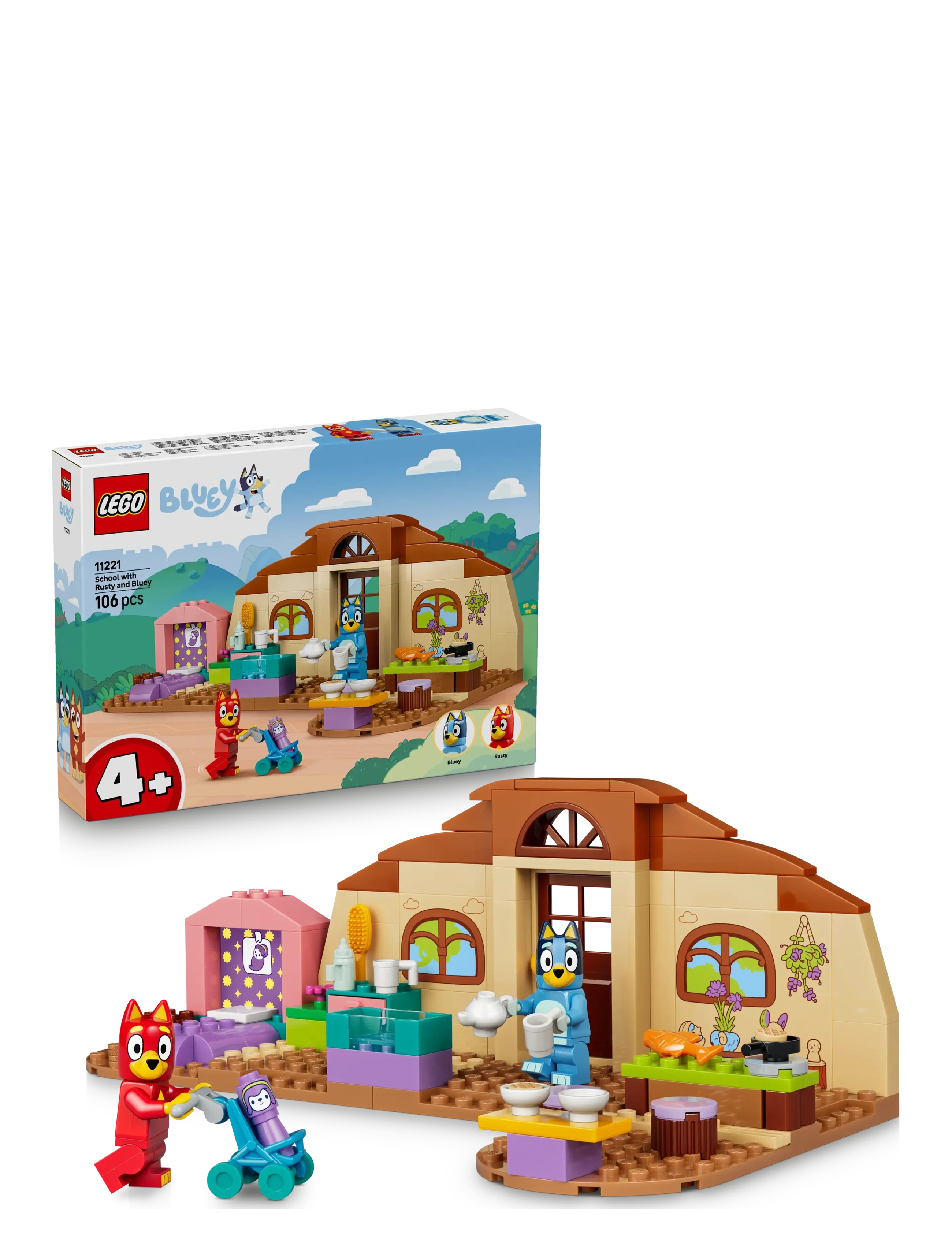 LEGO Skole Med Rusty Og Bluey 11221, One Size, Brown, Lego Legetøj > Lego Bluey, Børn
