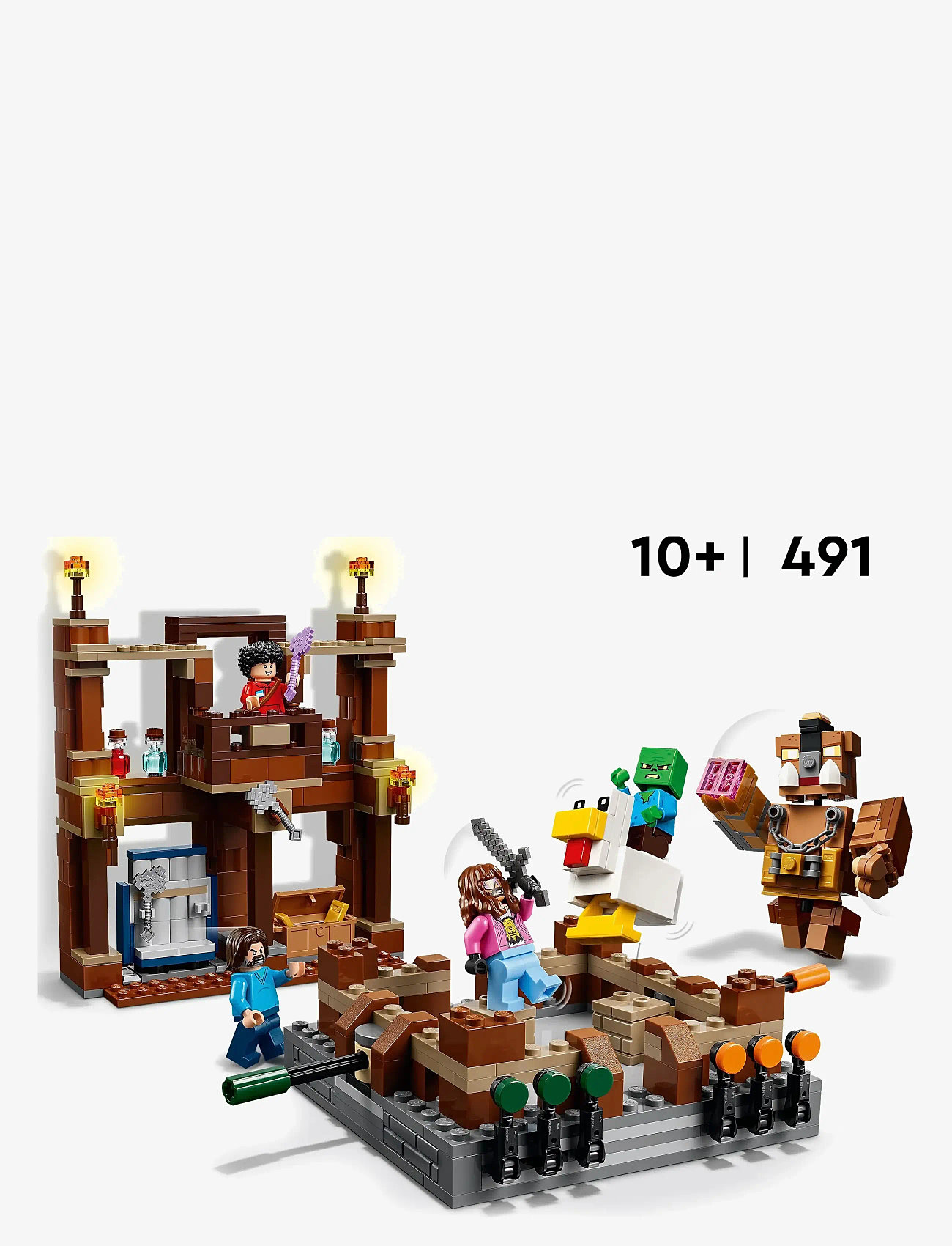 LEGO - Woodland Mansion Fighting Ring Gamer Toy with Mob Figures 21272 - lego minecraft® - multi - 1