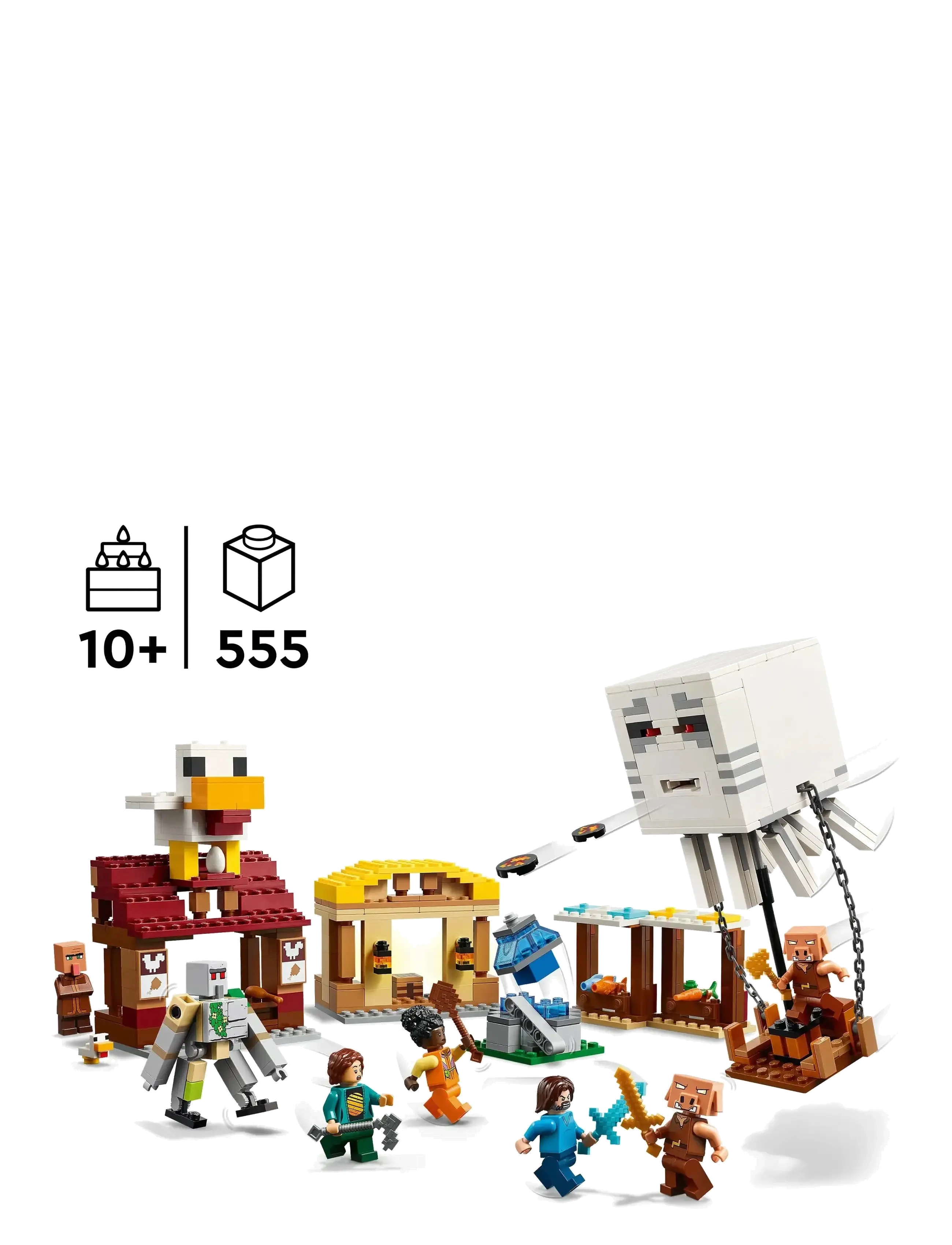 LEGO - The Ghast Balloon Village Attack, Gamer Gift Toy for Kids 21273 - lego® minecraft® - multi - 1