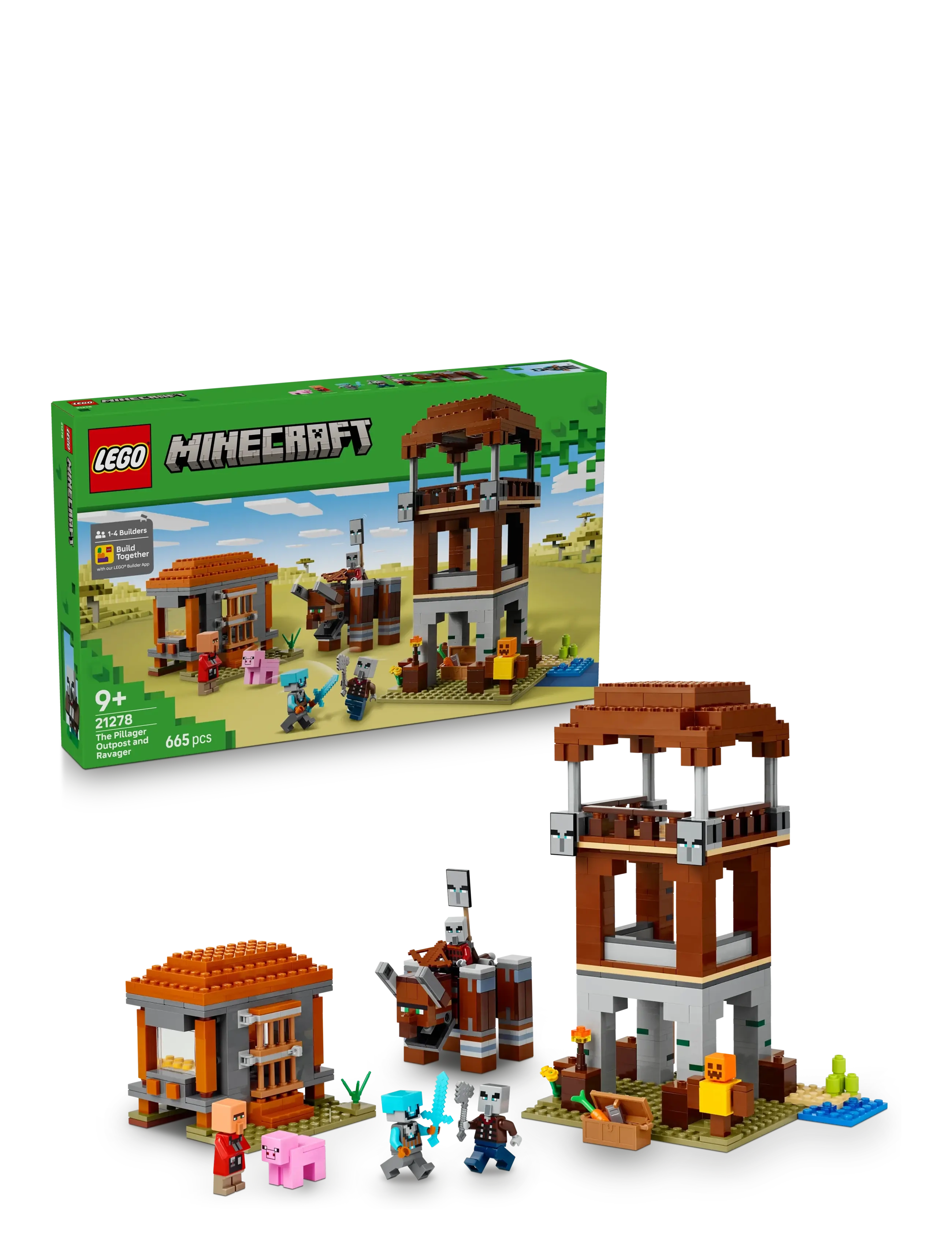 LEGO Røverforposten Og Ravager 21278, One Size, Lego Spielzeug, Mehrfarbig/gemustert - Minecraft, Kinder