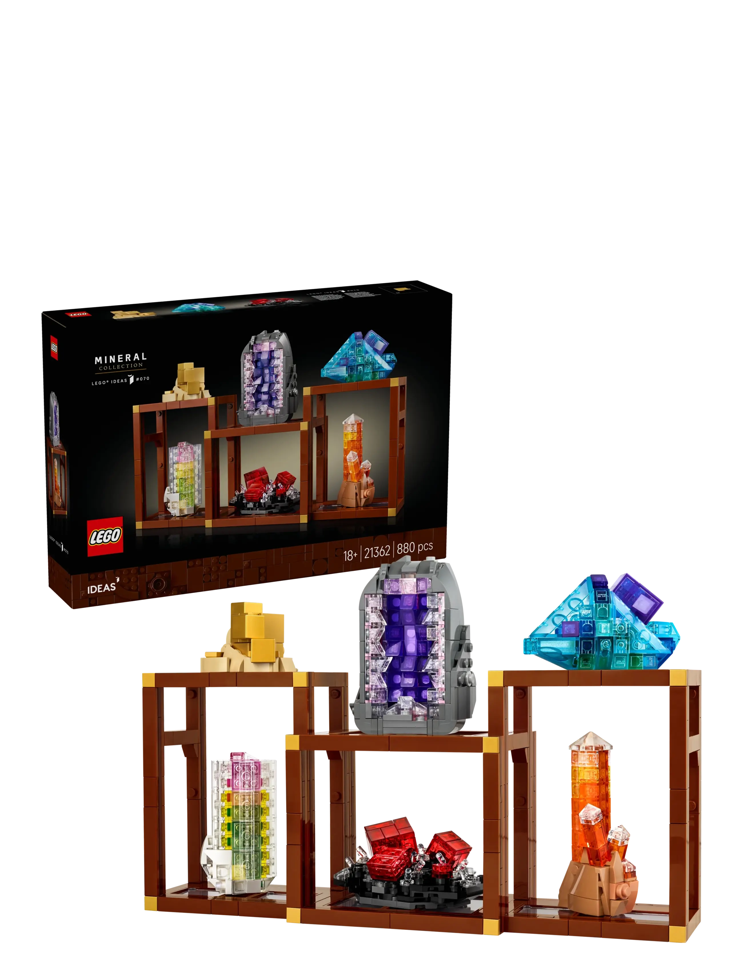 Ideas Mineral Collection, Crystal Display Shelves 21362 - MULTI