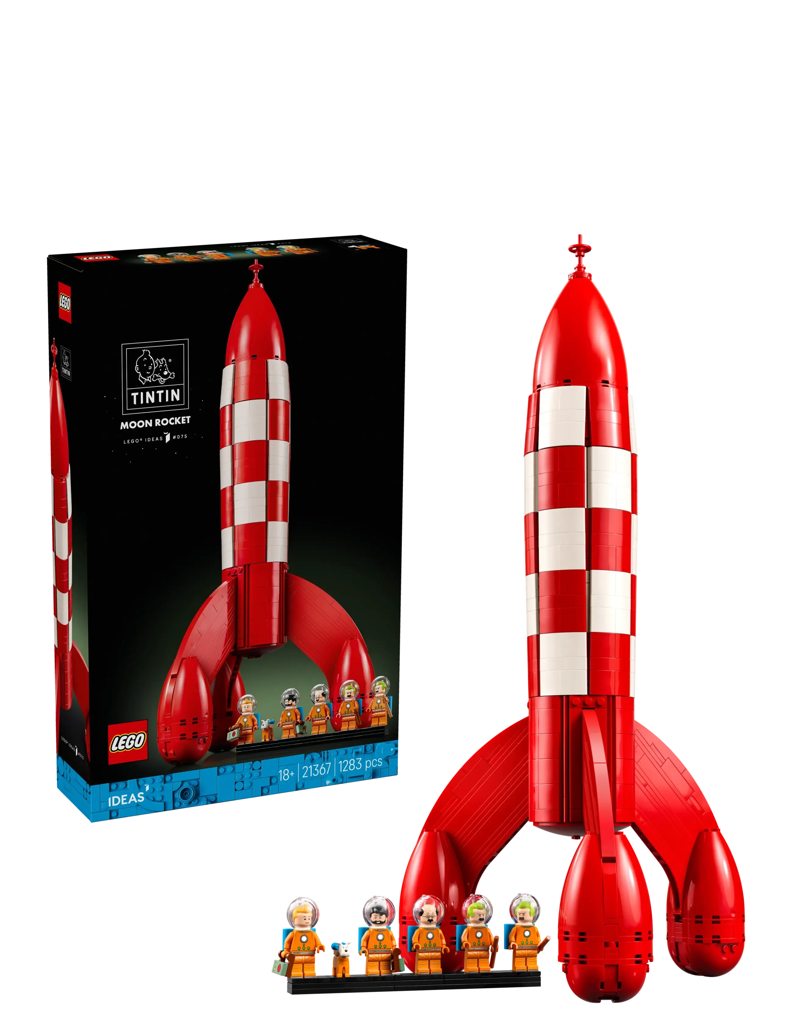 LEGO Måneraketten Fra Tintin 21367, Børn, Lego Ideas, Rød, Str: ONE SIZE