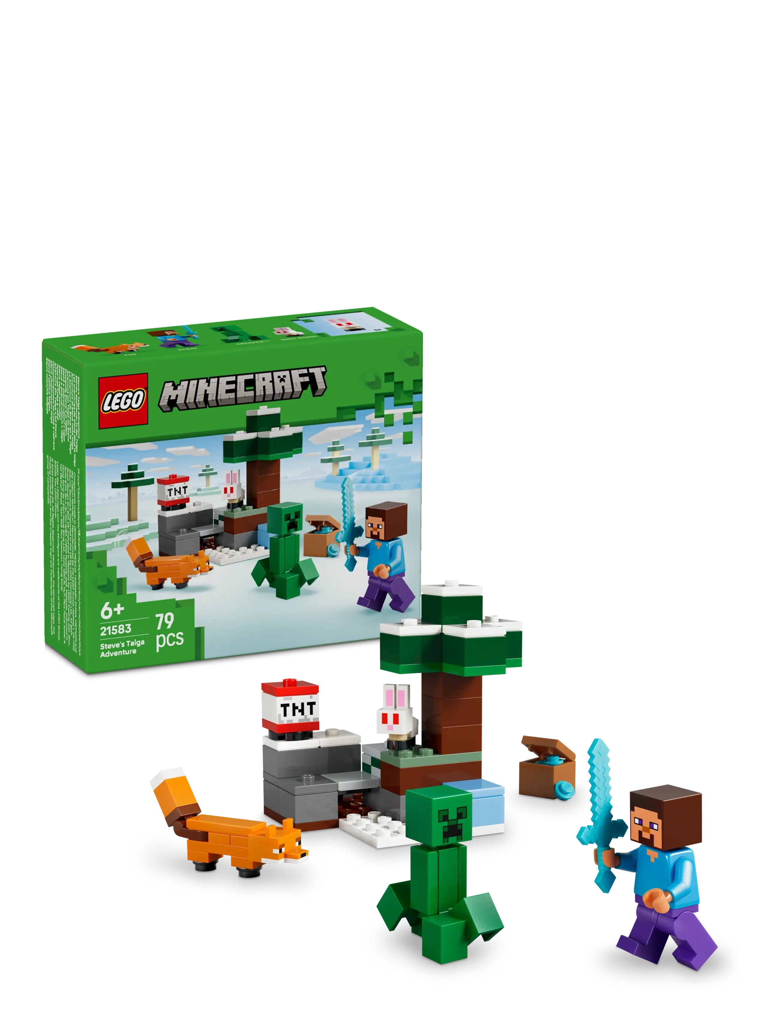LEGO Steves Tajga-Eventyr 21583, Børn, Lego Minecraft, Grøn, Str: ONE SIZE