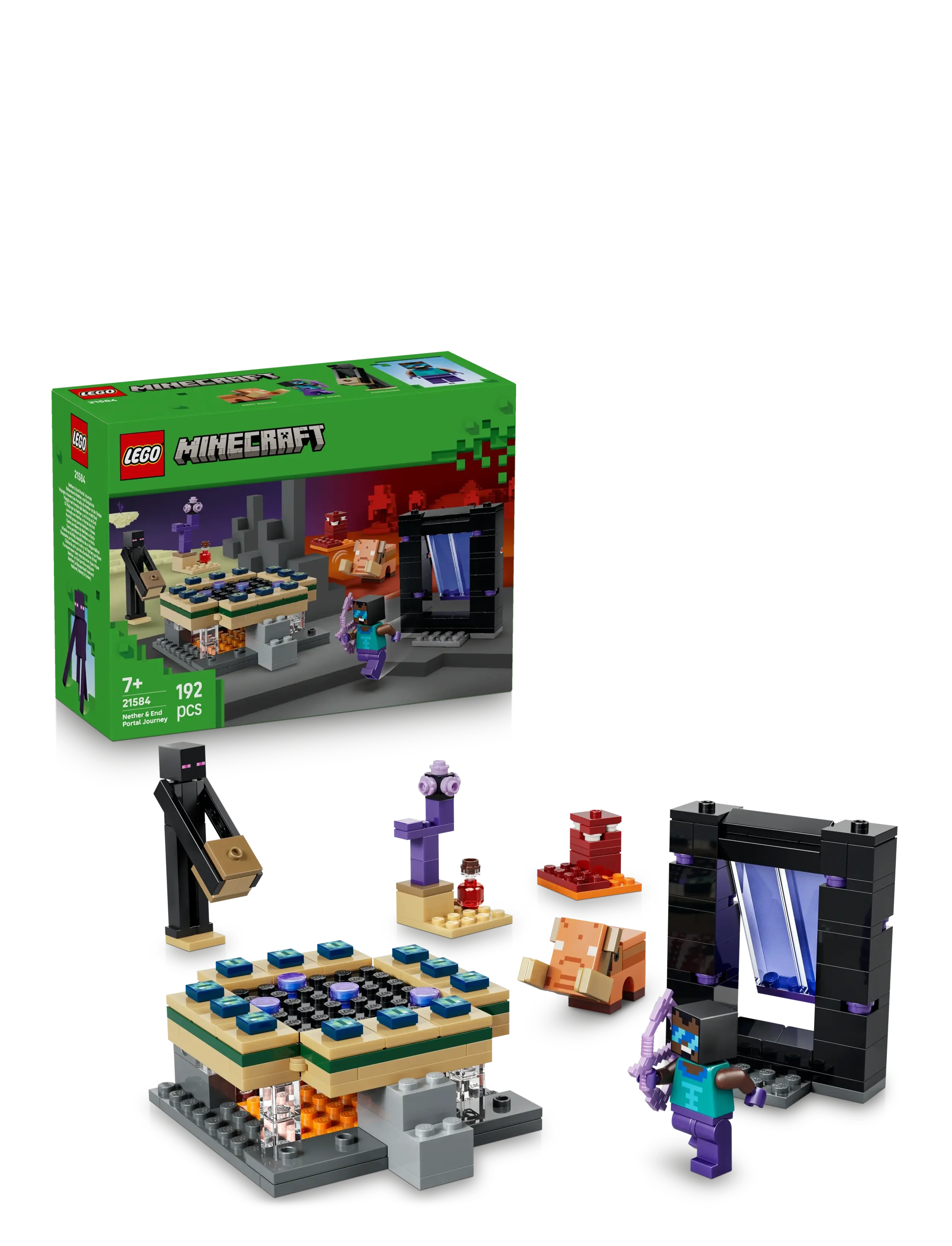 LEGO Nether- Og End-Portalrejse 21584, One Size, Lego Spielzeug, Mehrfarbig/gemustert - Minecraft, Kinder