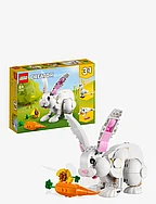3in1 White Rabbit Toy Animal Figures Set - MULTICOLOR