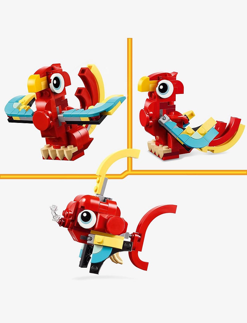 LEGO - Creator Red Dragon 3in1 Animal Toy Set 31145 - lego® creator - multi - 5