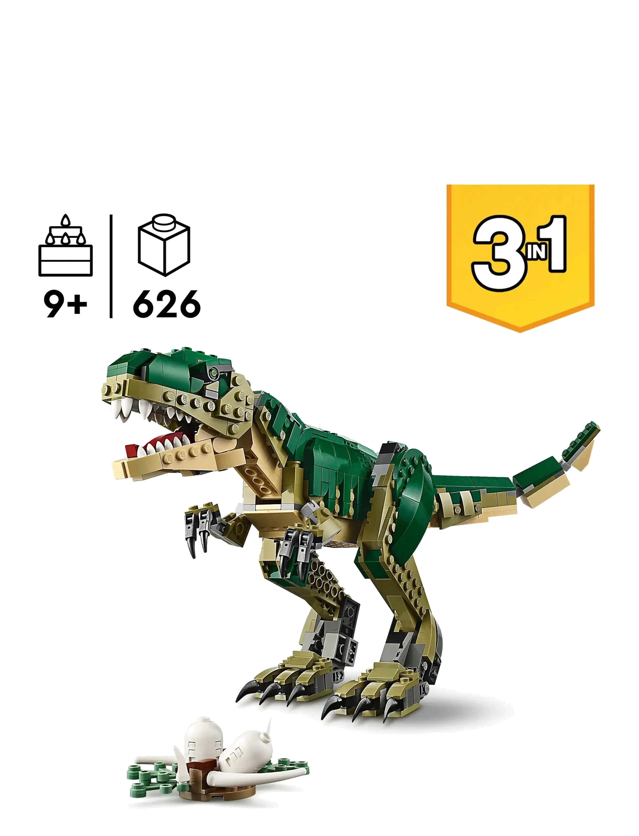 LEGO - Creator 3in1 T. rex, Dinosaur Toy for Kids 31151 - lego® creator - multi - 1